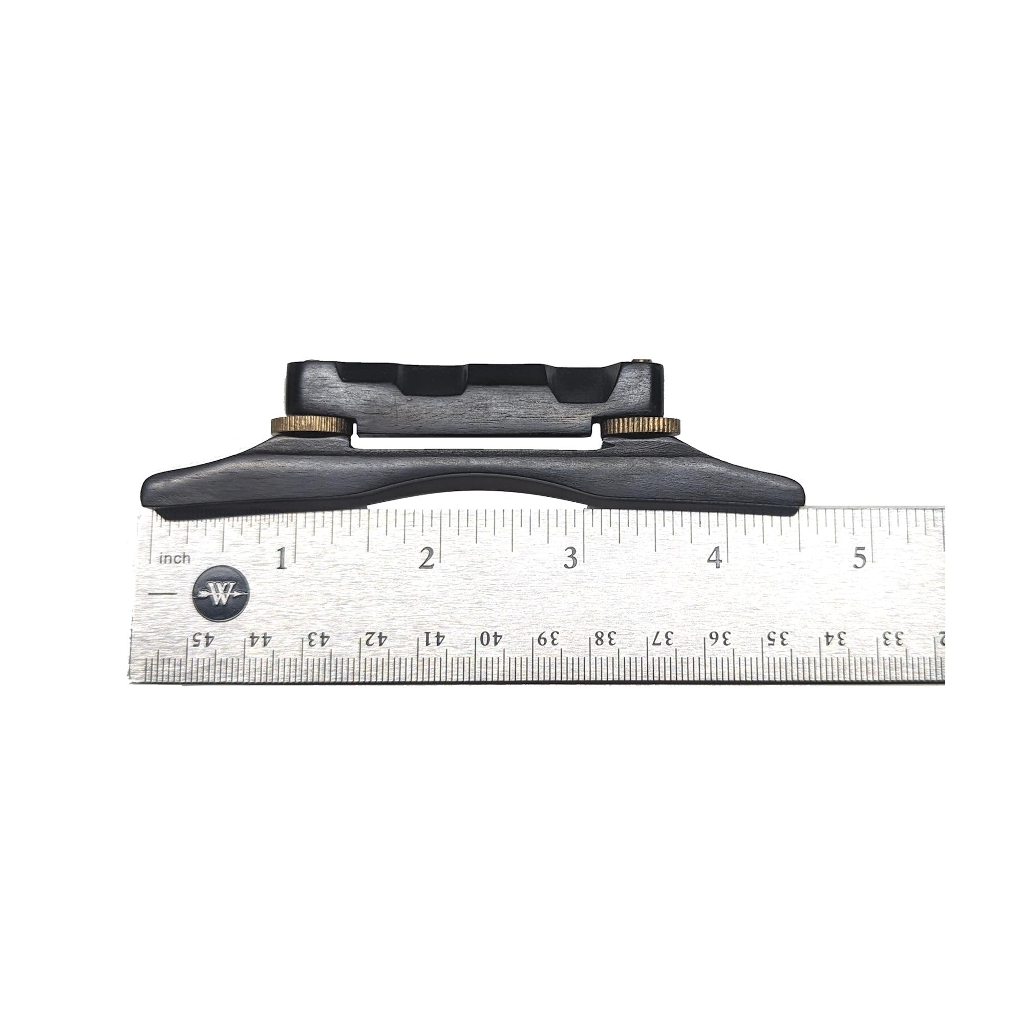 Pro Series Ebony Mandolin Bridge Adjustable Compensated: Solid Brass Hardware, Unslotted Saddle