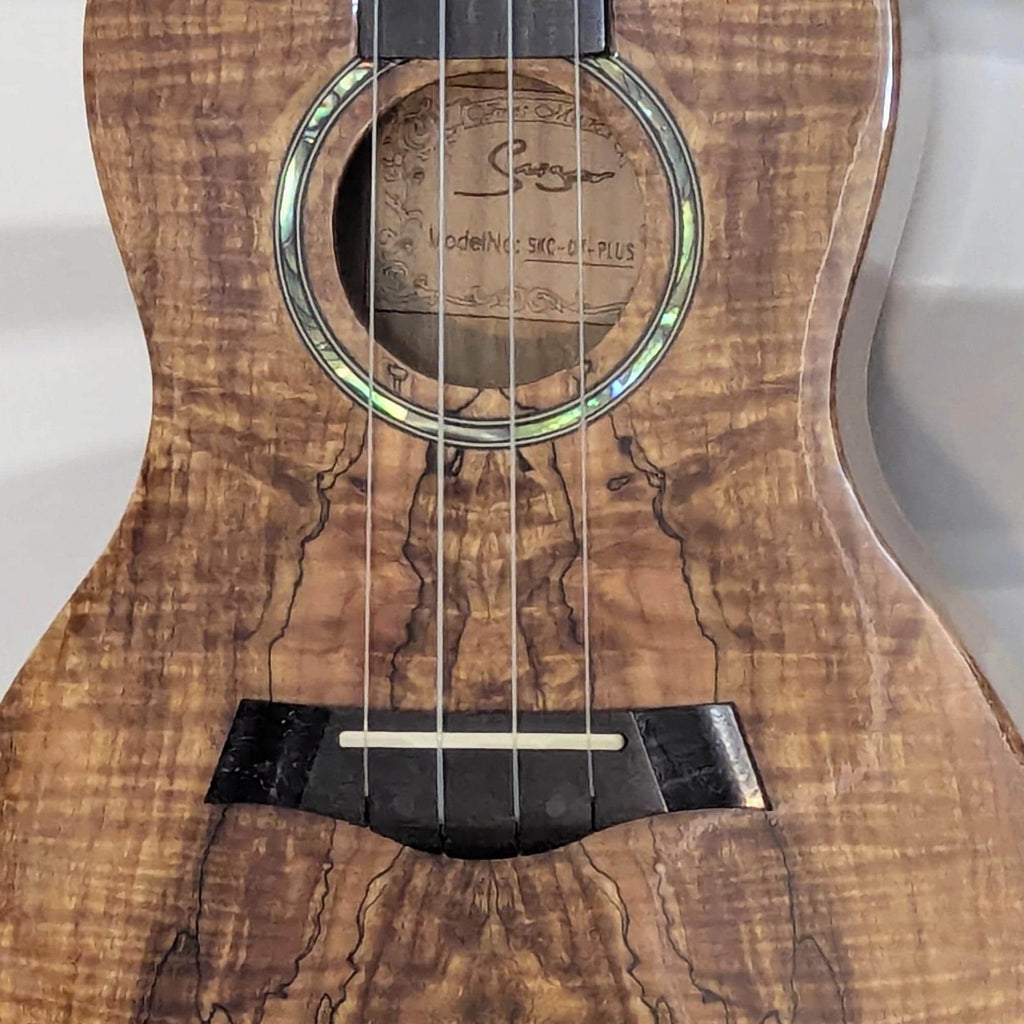 Spalted Maple Concert Ukulele with Abalone Rosette Professional Setup, Ready to Play