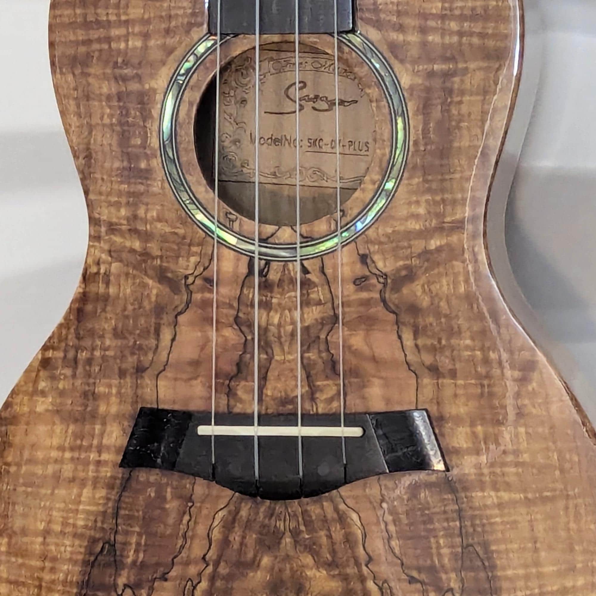 Spalted Maple Concert Ukulele with Abalone Rosette Professional Setup, Ready to Play