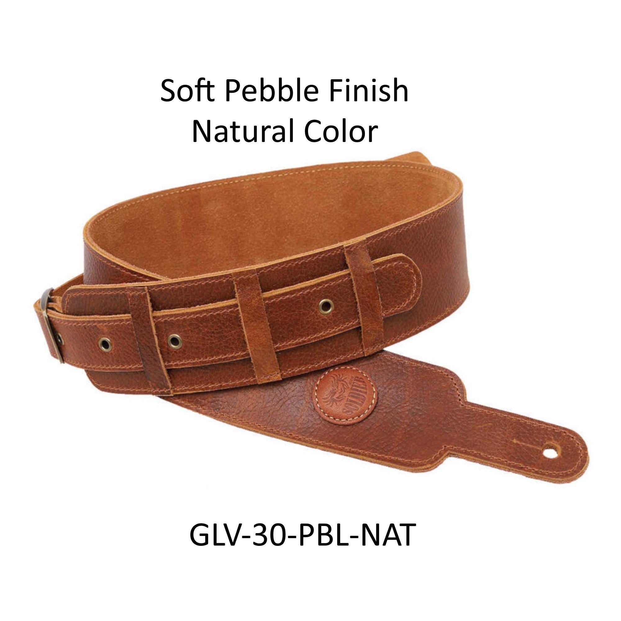 Leather Guitar Strap Soft, Full-Grain, Padded, Pebbled or Smooth, Comfortable & Durable, Musician Accessories
