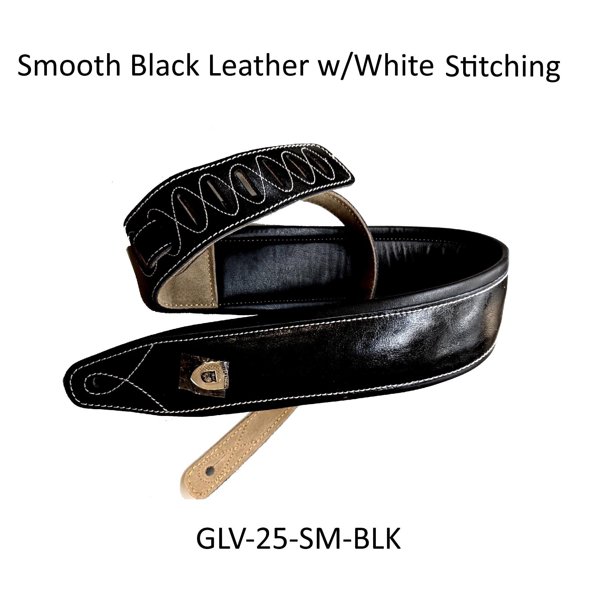 Leather Guitar Strap Soft, Full-Grain, Padded, Pebbled or Smooth, Comfortable & Durable, Musician Accessories