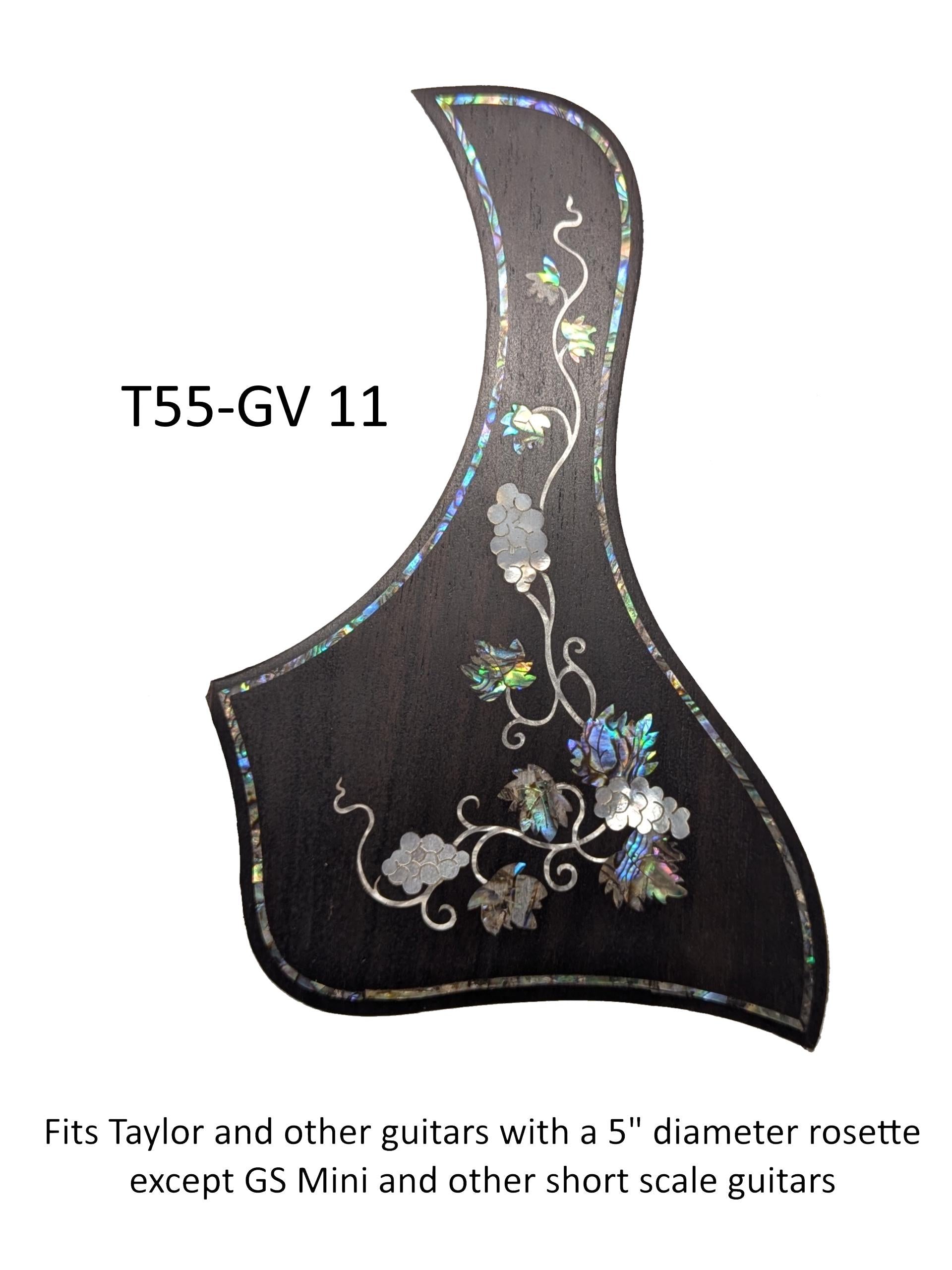 Taylor Guitar Pickguard Rosewood Abalone Inlay | 5.5" Rosette OEM Shape for Soundhole Protection