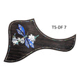 Dragonfly Flower Guitar Pickguard: Mother of Pearl Abalone Rosewood - Fits Taylor Guitars T5