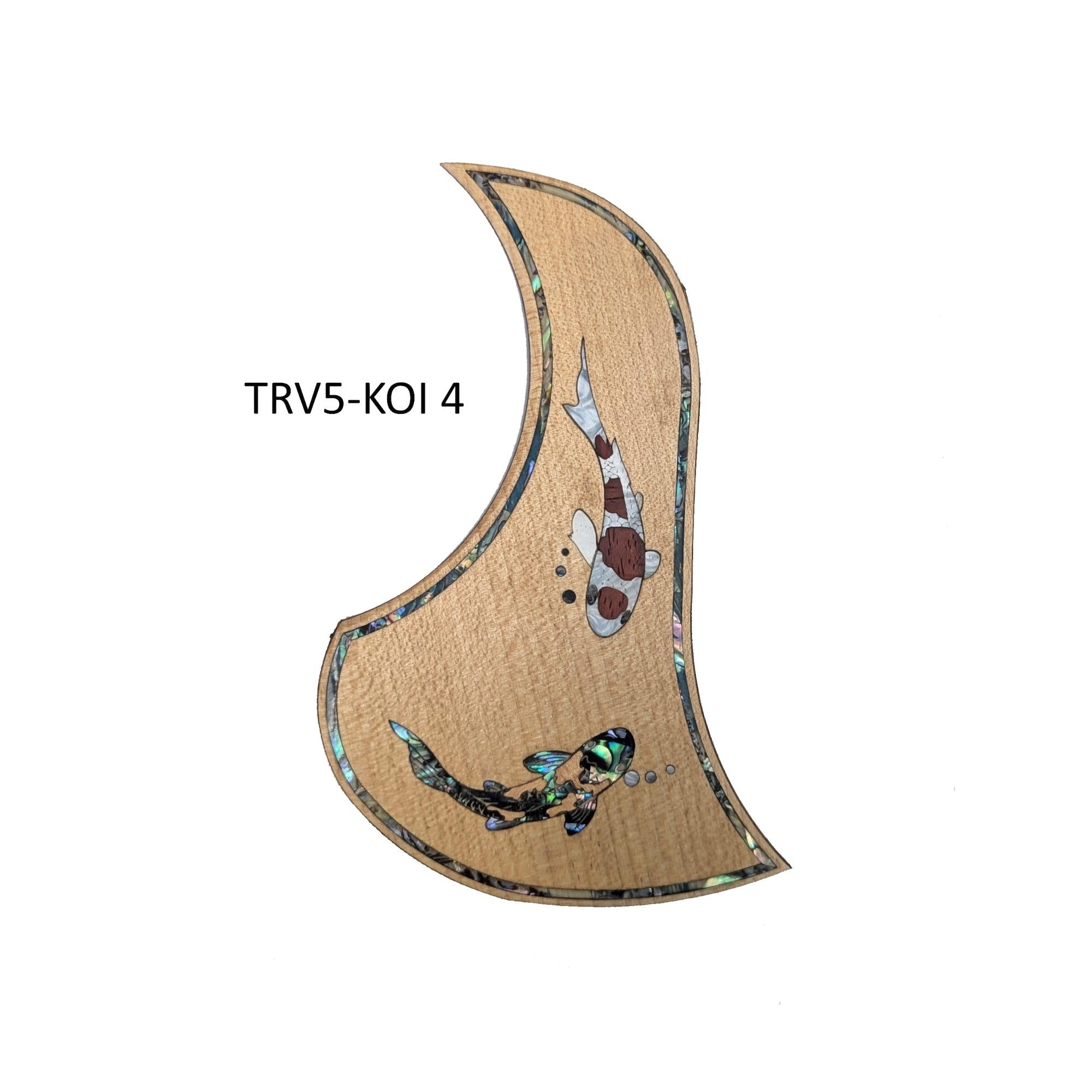 Koi Fish Design Pickguard -Colorful Abalone White Mother of Pearl Inlay