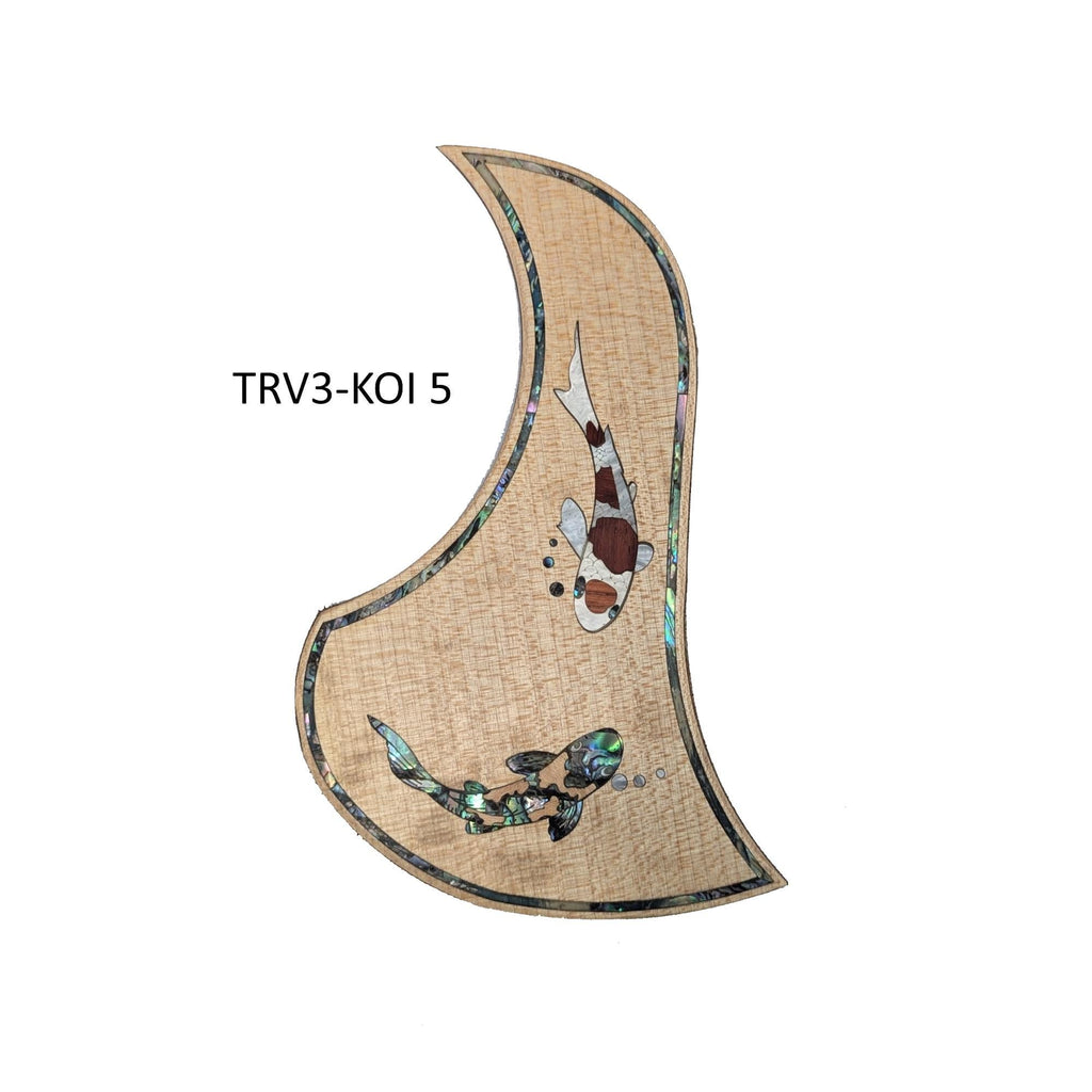 Koi Fish Design Pickguard -Colorful Abalone White Mother of Pearl Inlay