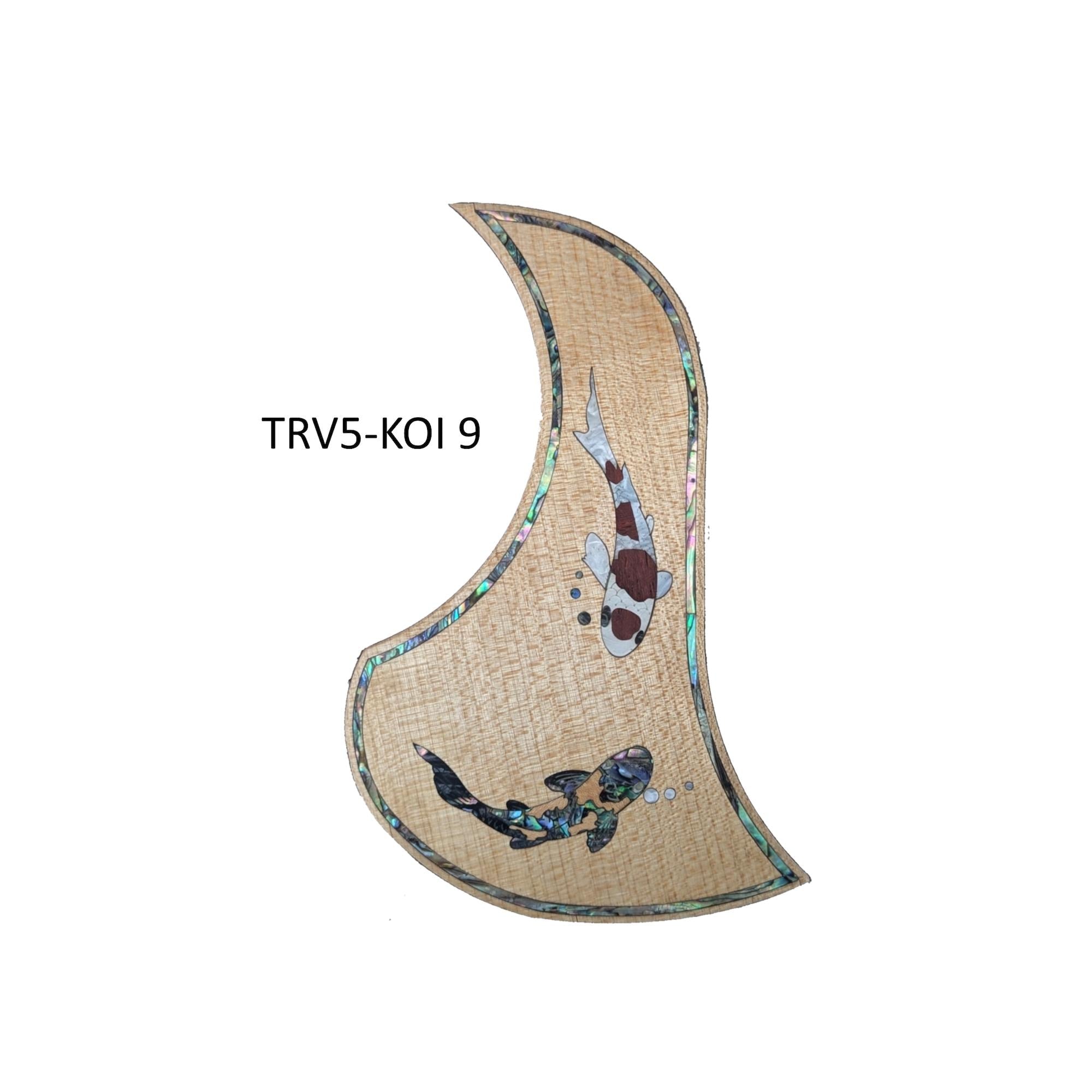 Koi Fish Design Pickguard -Colorful Abalone White Mother of Pearl Inlay