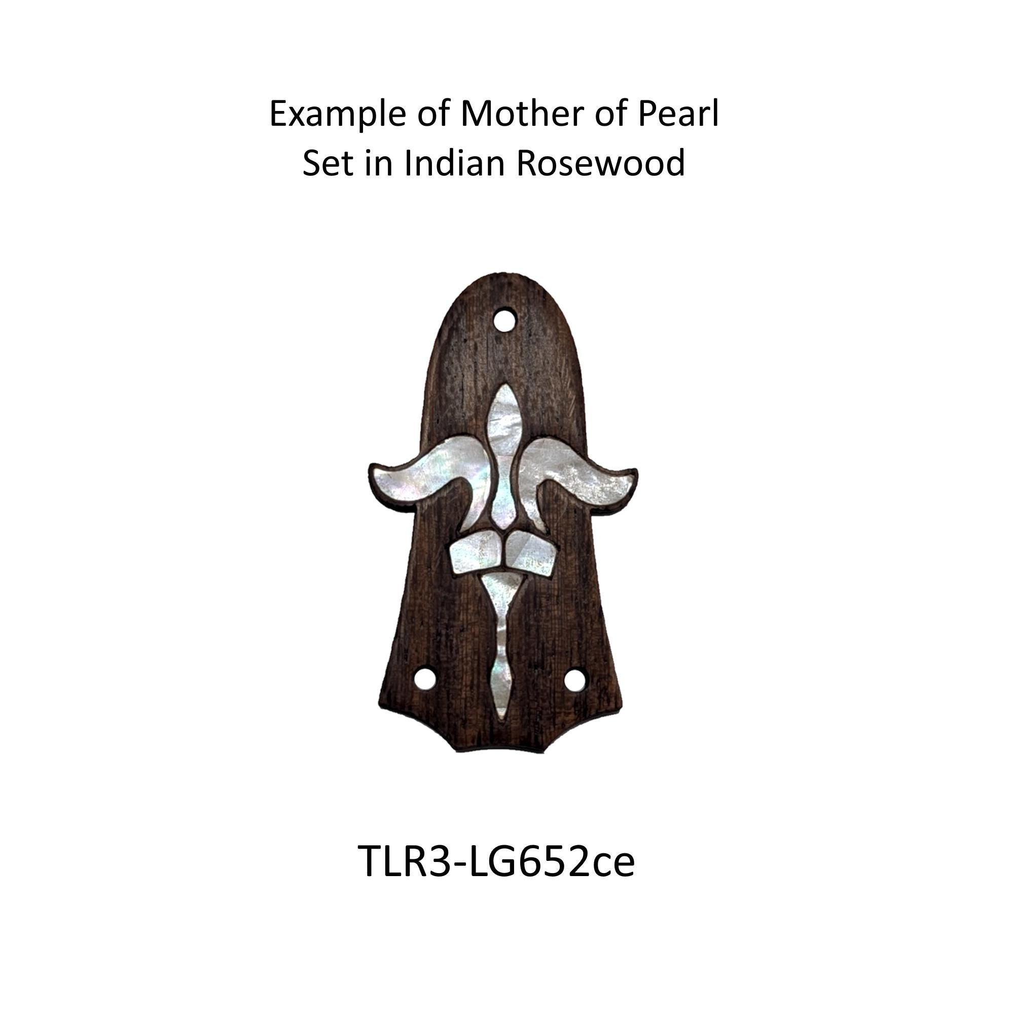 Taylor Guitar Truss Rod Cover: White Mother of Pearl Inlay, Indian Rosewood