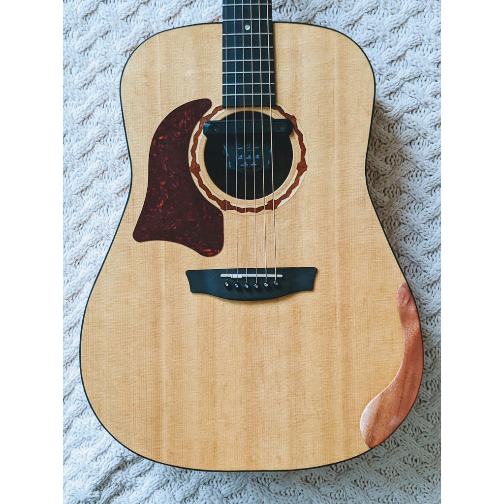 Lefthand Slim Natural Wood Acoustic Guitar Armrest, Handmade Soft Curve Ergonomic Rest