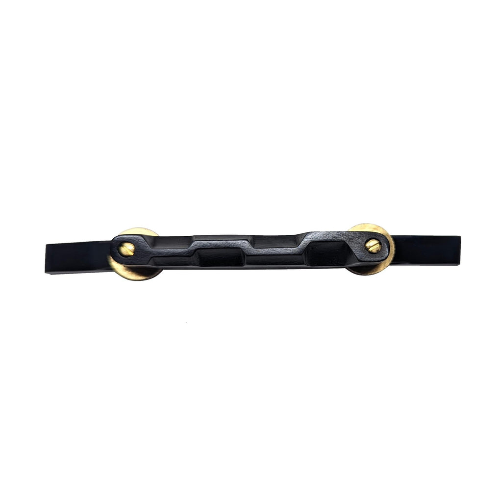 Pro Series Ebony Mandolin Bridge Adjustable Compensated: Solid Brass Hardware, Unslotted Saddle