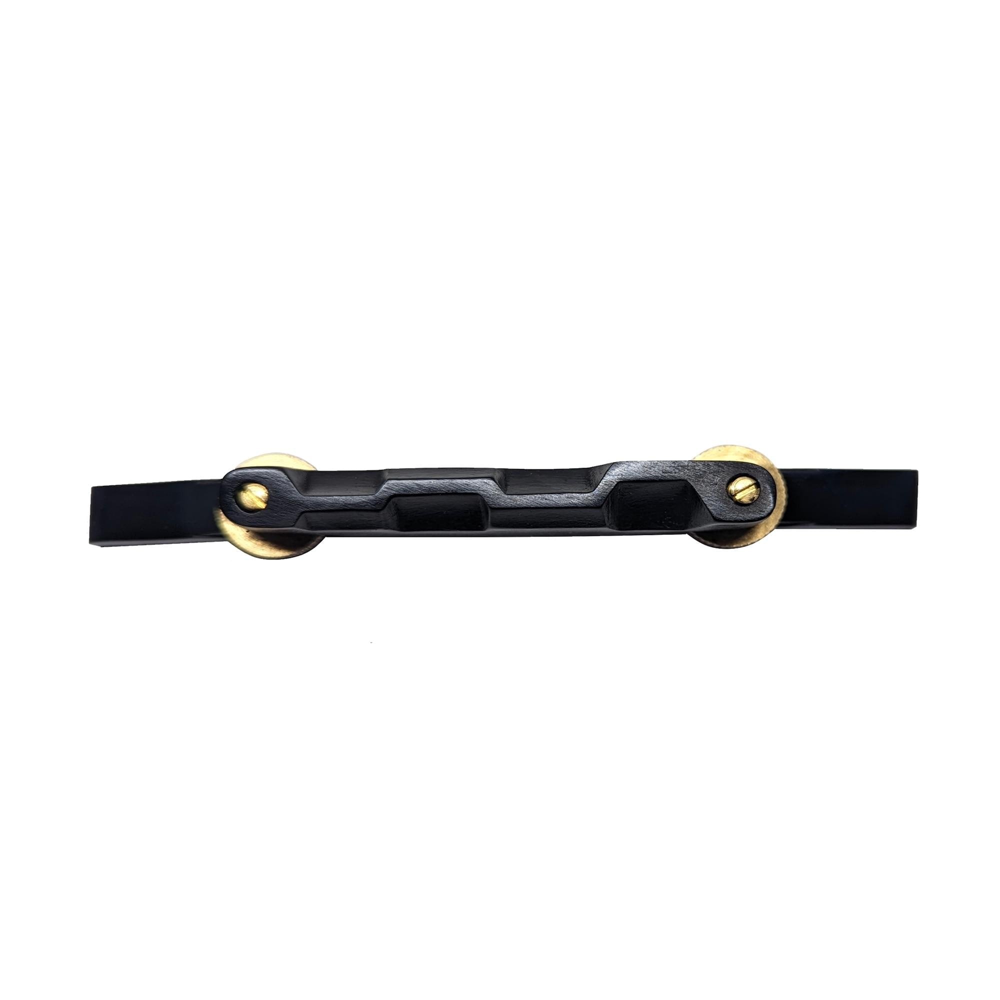 Pro Series Ebony Mandolin Bridge Adjustable Compensated: Solid Brass Hardware, Unslotted Saddle