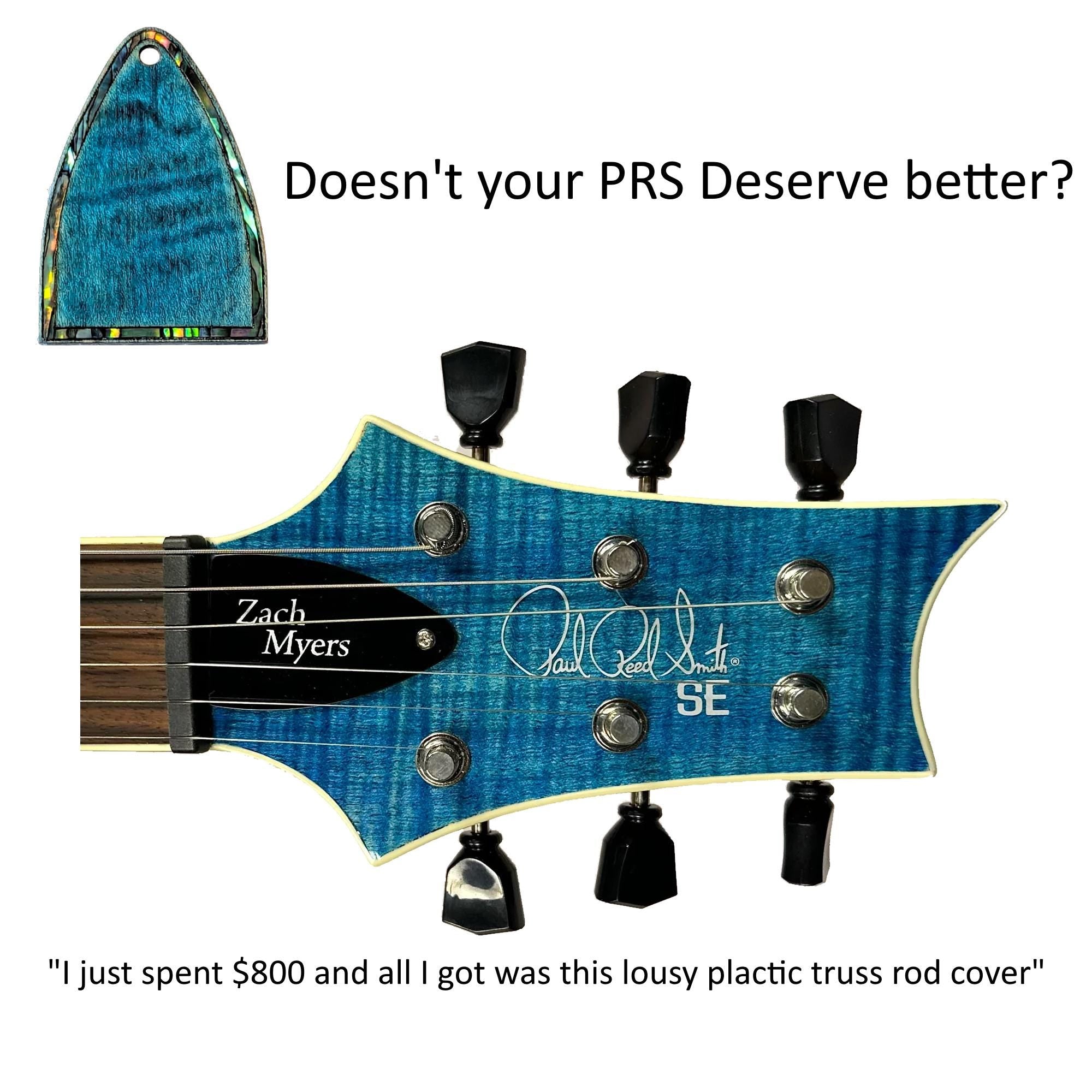 Truss Rod Covers for PRS Guitars | Abalone Outline Inlay | Flamed Maple Ebony Rosewood Koa