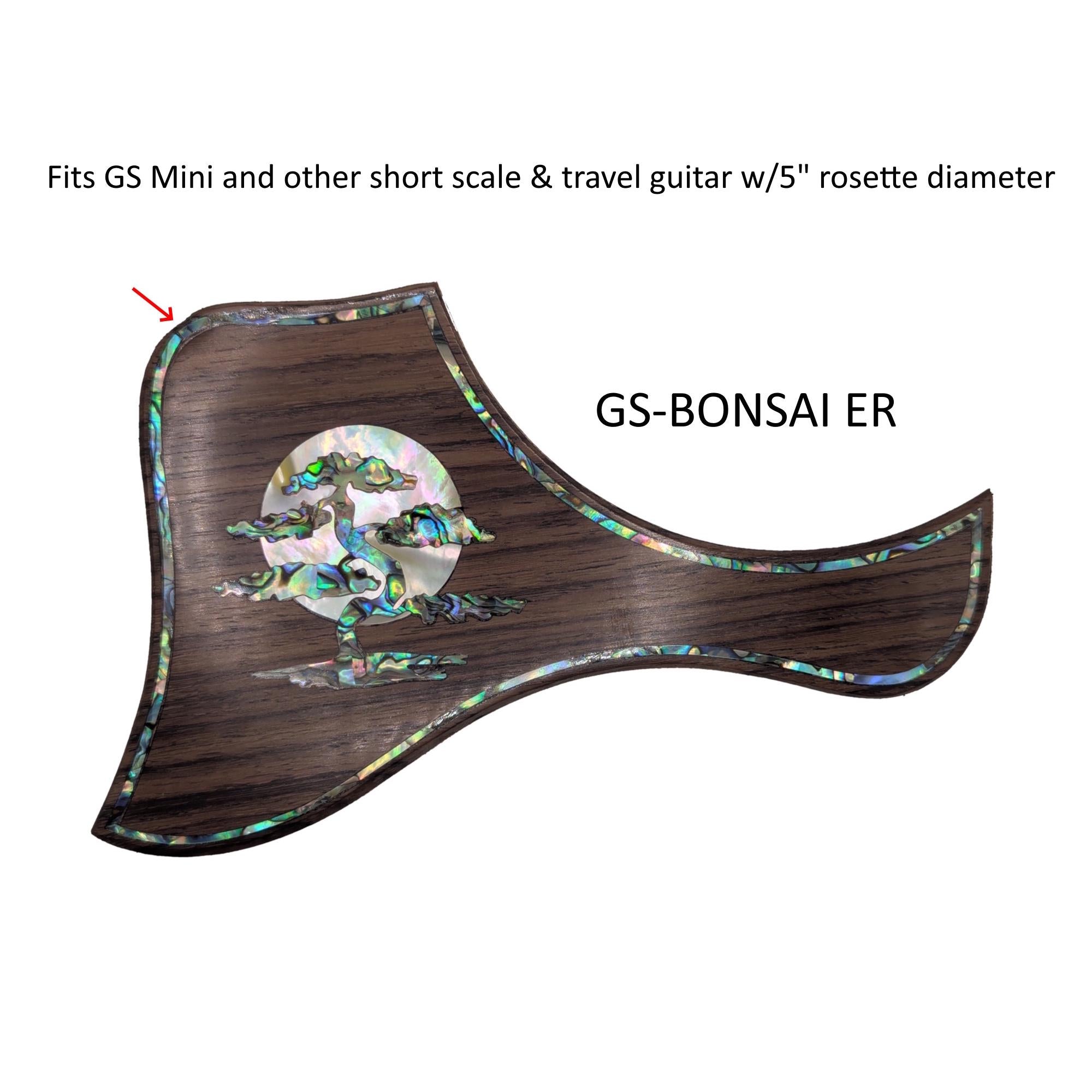 Taylor GS Mini Pickguard Bonsai and Rising Moon Design with Abalone Outline