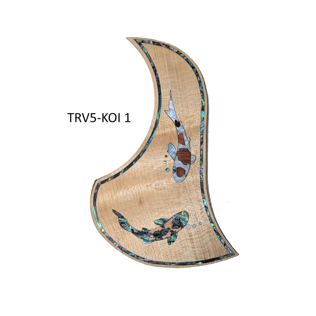 Koi Fish Design Pickguard -Colorful Abalone White Mother of Pearl Inlay