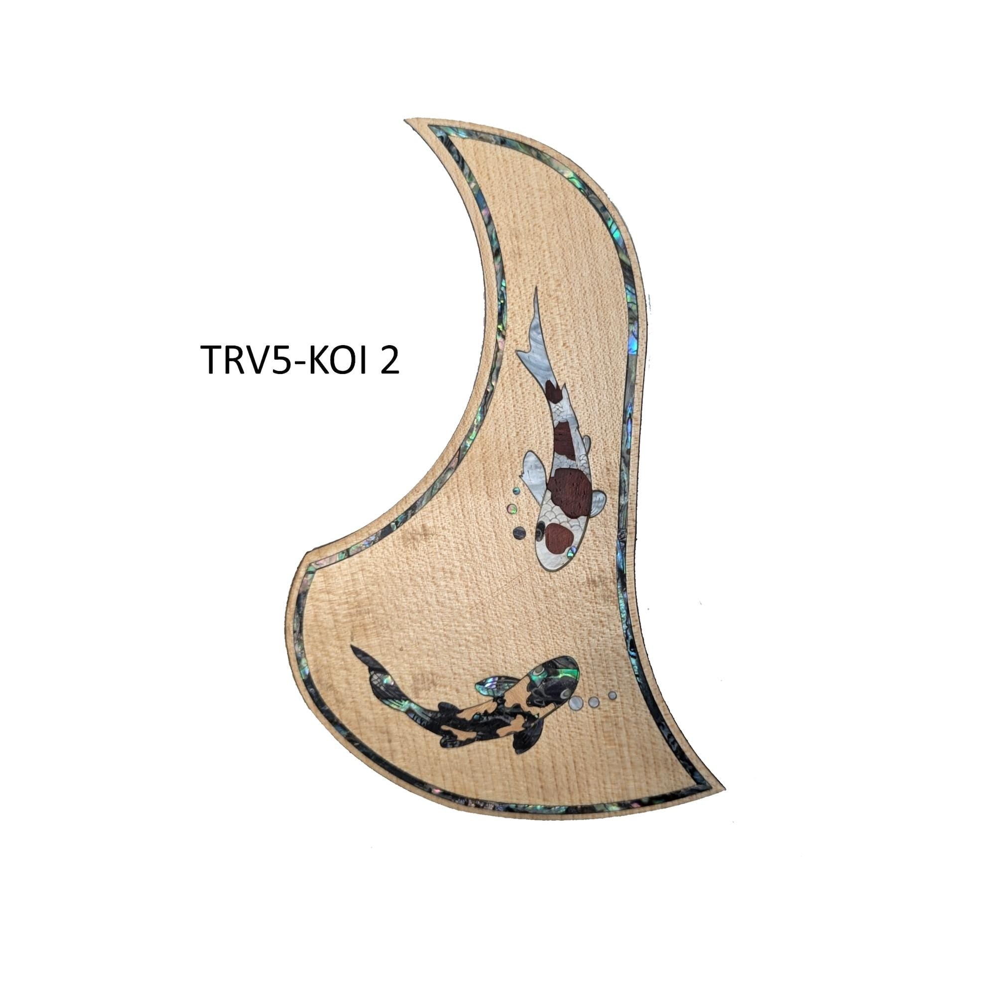 Koi Fish Design Pickguard -Colorful Abalone White Mother of Pearl Inlay