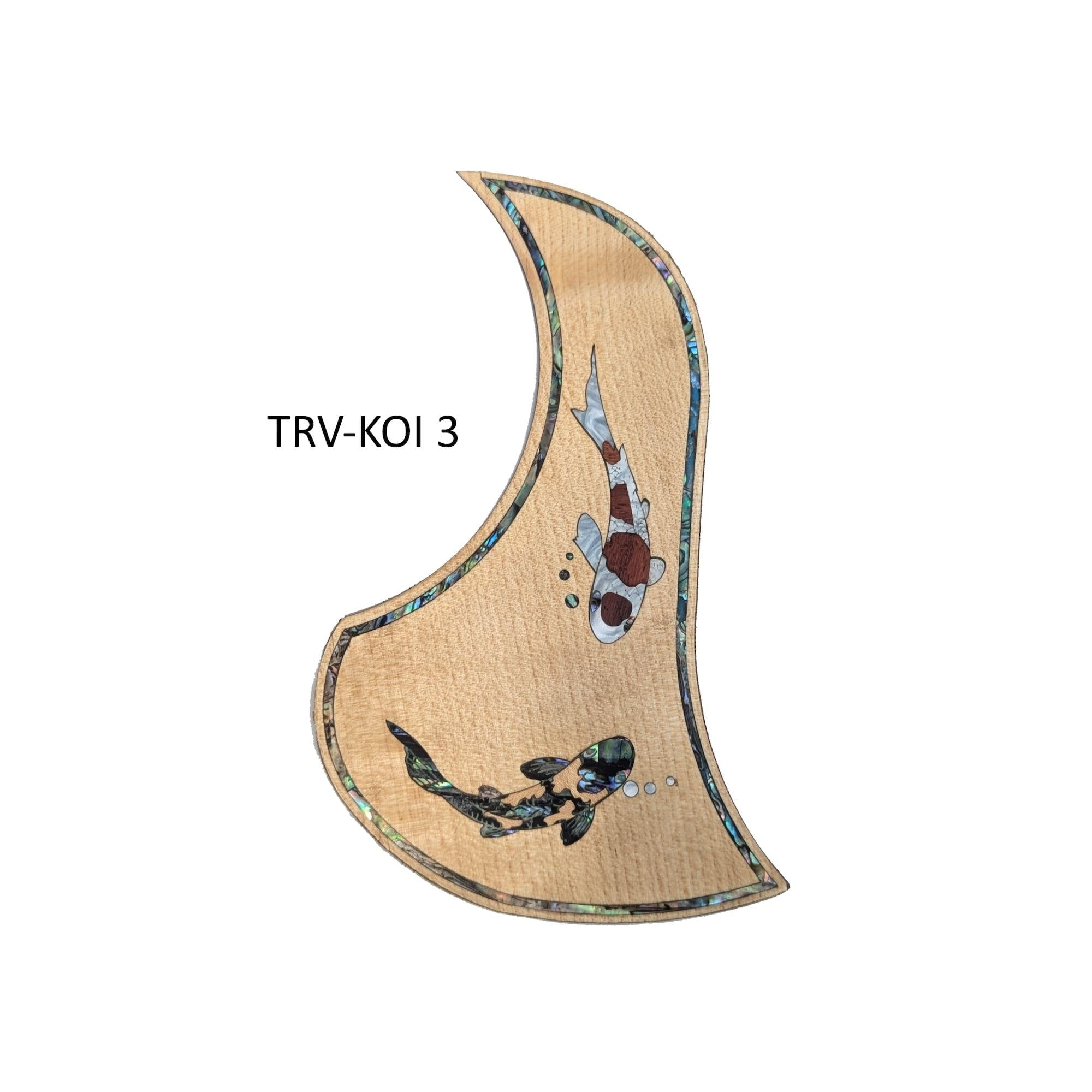Koi Fish Design Pickguard -Colorful Abalone White Mother of Pearl Inlay
