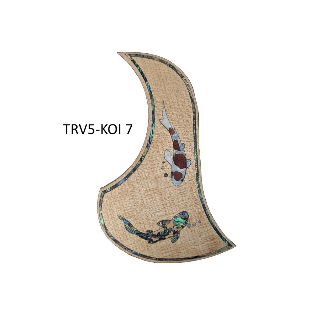 Koi Fish Design Pickguard -Colorful Abalone White Mother of Pearl Inlay
