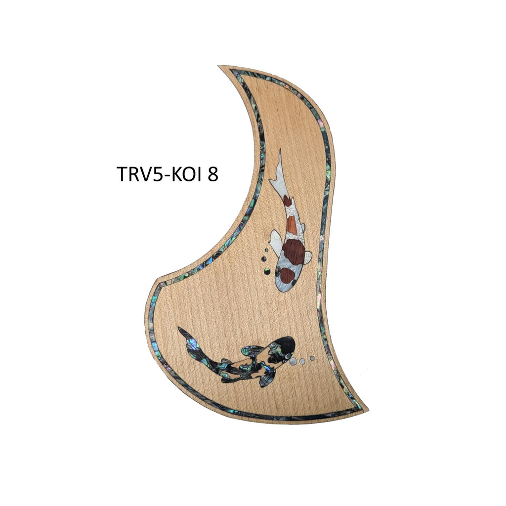 Koi Fish Design Pickguard -Colorful Abalone White Mother of Pearl Inlay