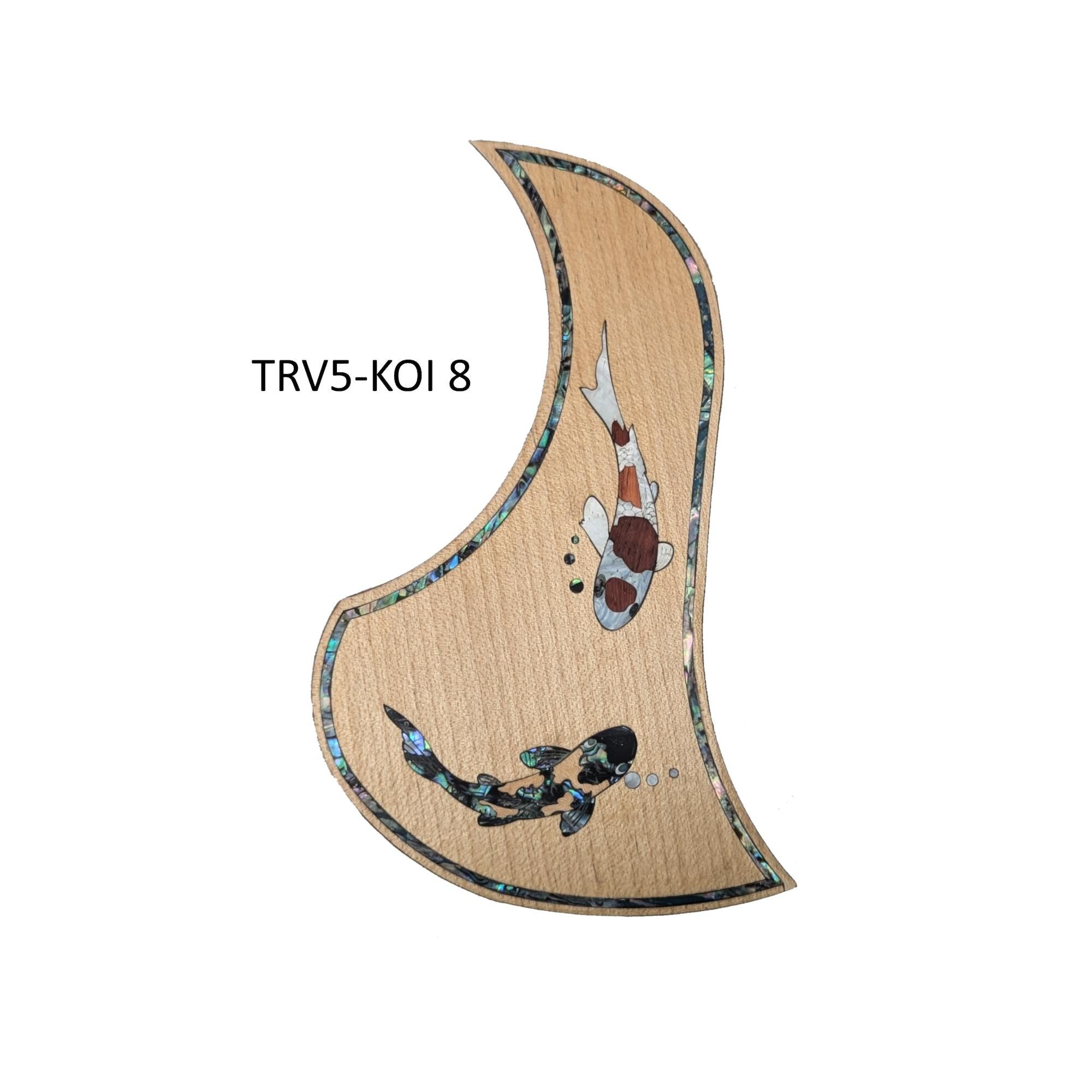 Koi Fish Design Pickguard -Colorful Abalone White Mother of Pearl Inlay