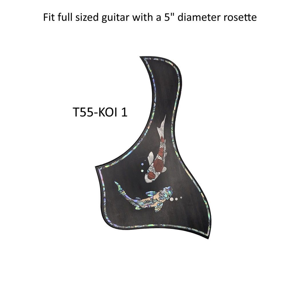 Taylor Style Pickguard Rosewood Colorful Abalone & White Mother-of-Pearl Inlay Koi Design