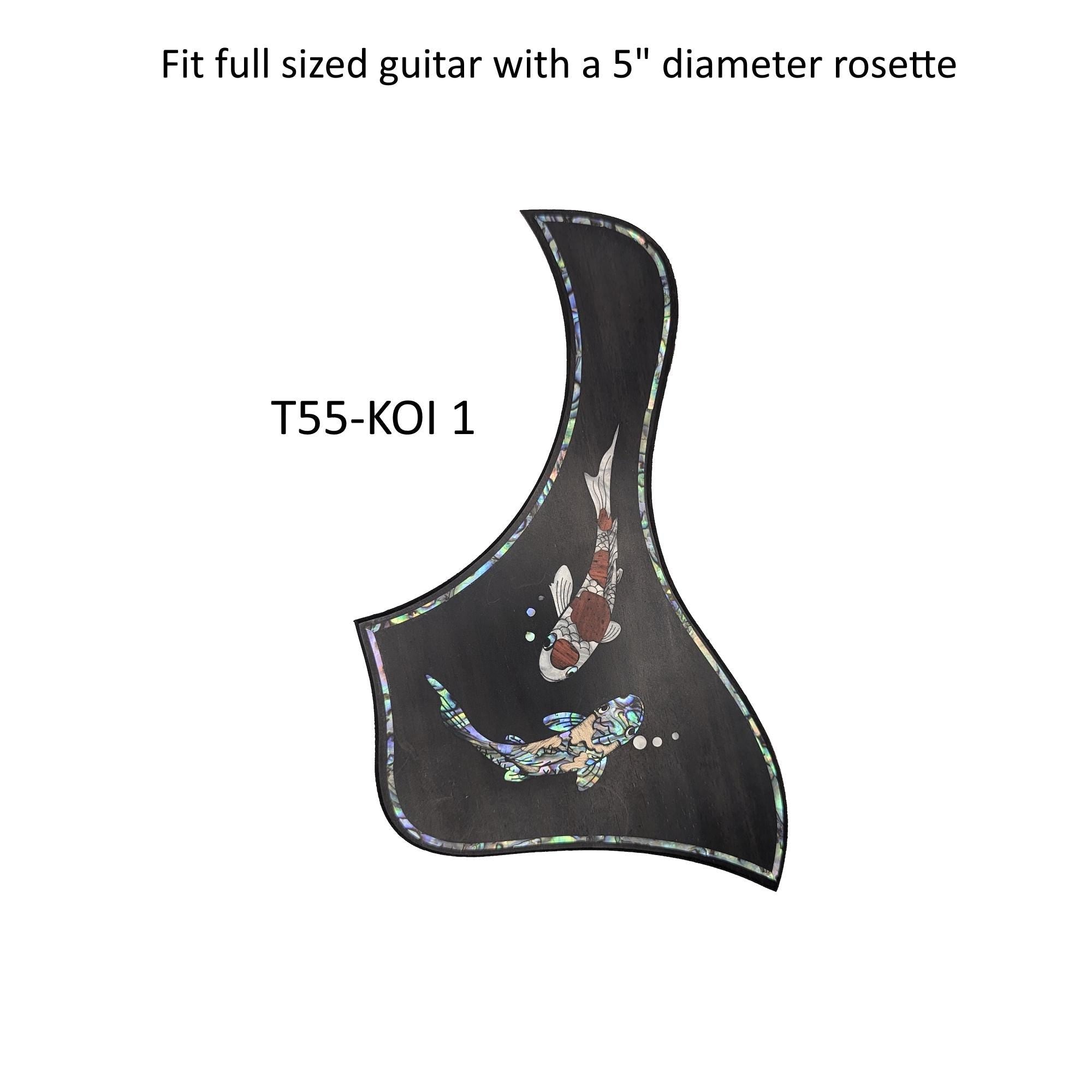 Taylor Style Pickguard Rosewood Colorful Abalone & White Mother-of-Pearl Inlay Koi Design