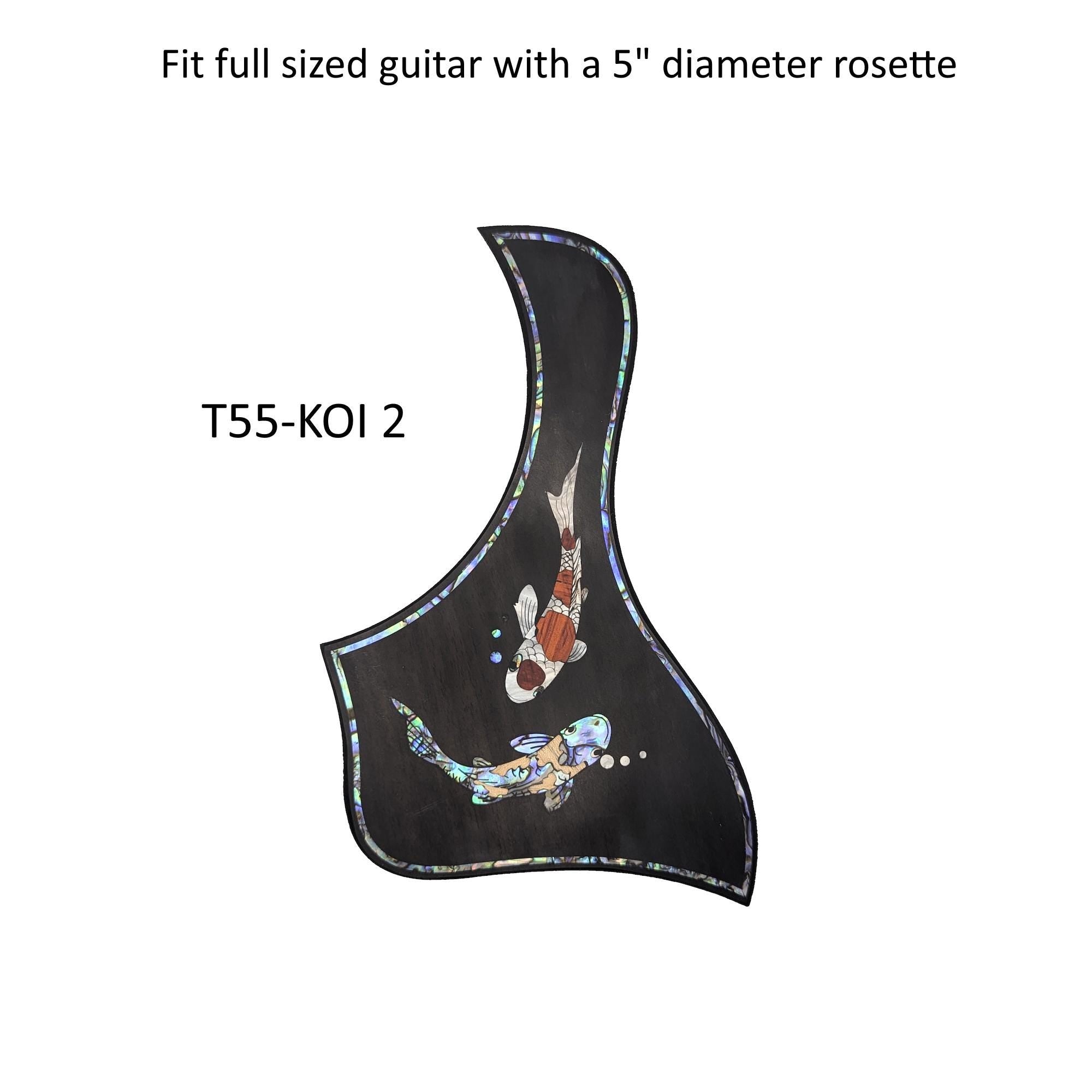 Taylor Style Pickguard Rosewood Colorful Abalone & White Mother-of-Pearl Inlay Koi Design