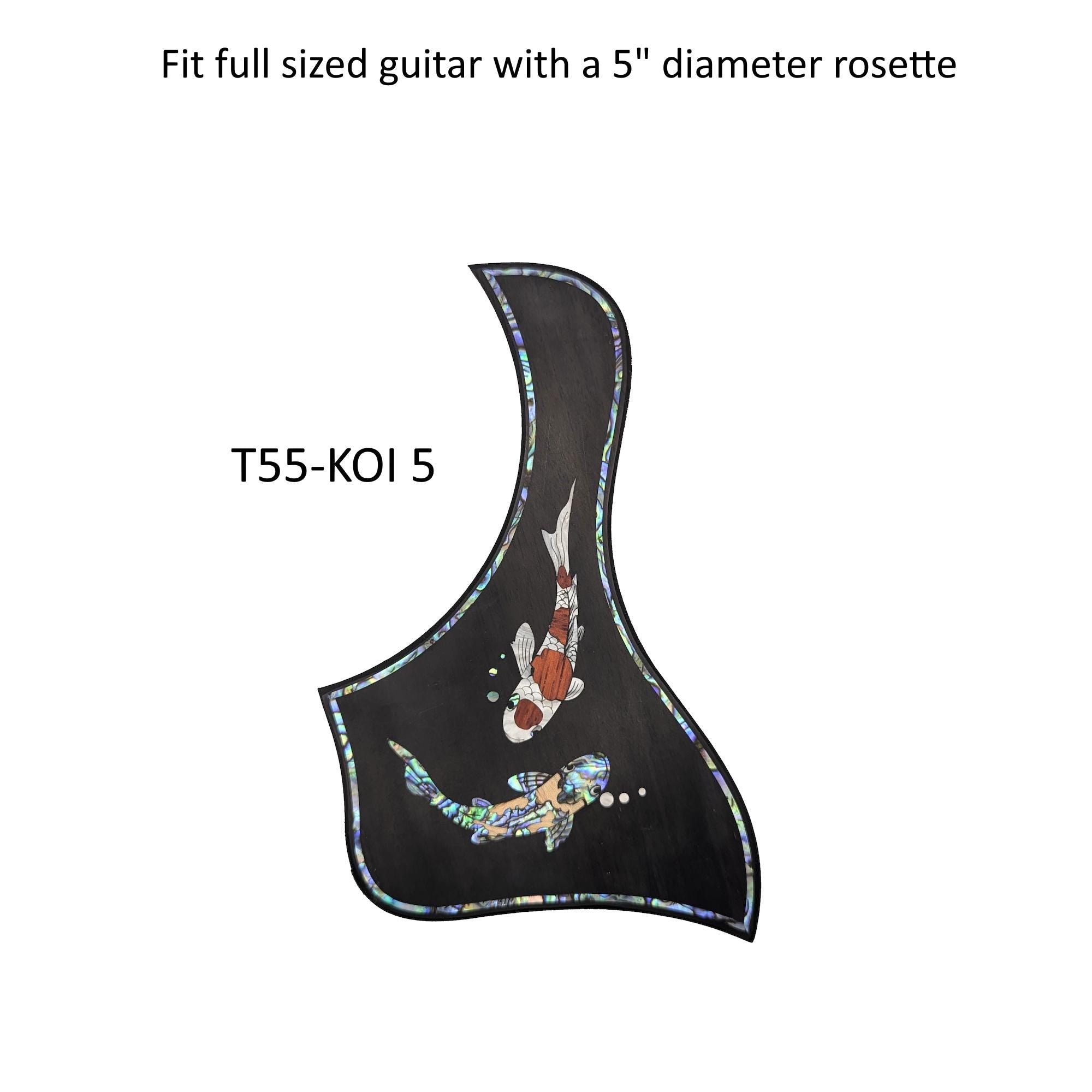 Taylor Style Pickguard Rosewood Colorful Abalone & White Mother-of-Pearl Inlay Koi Design