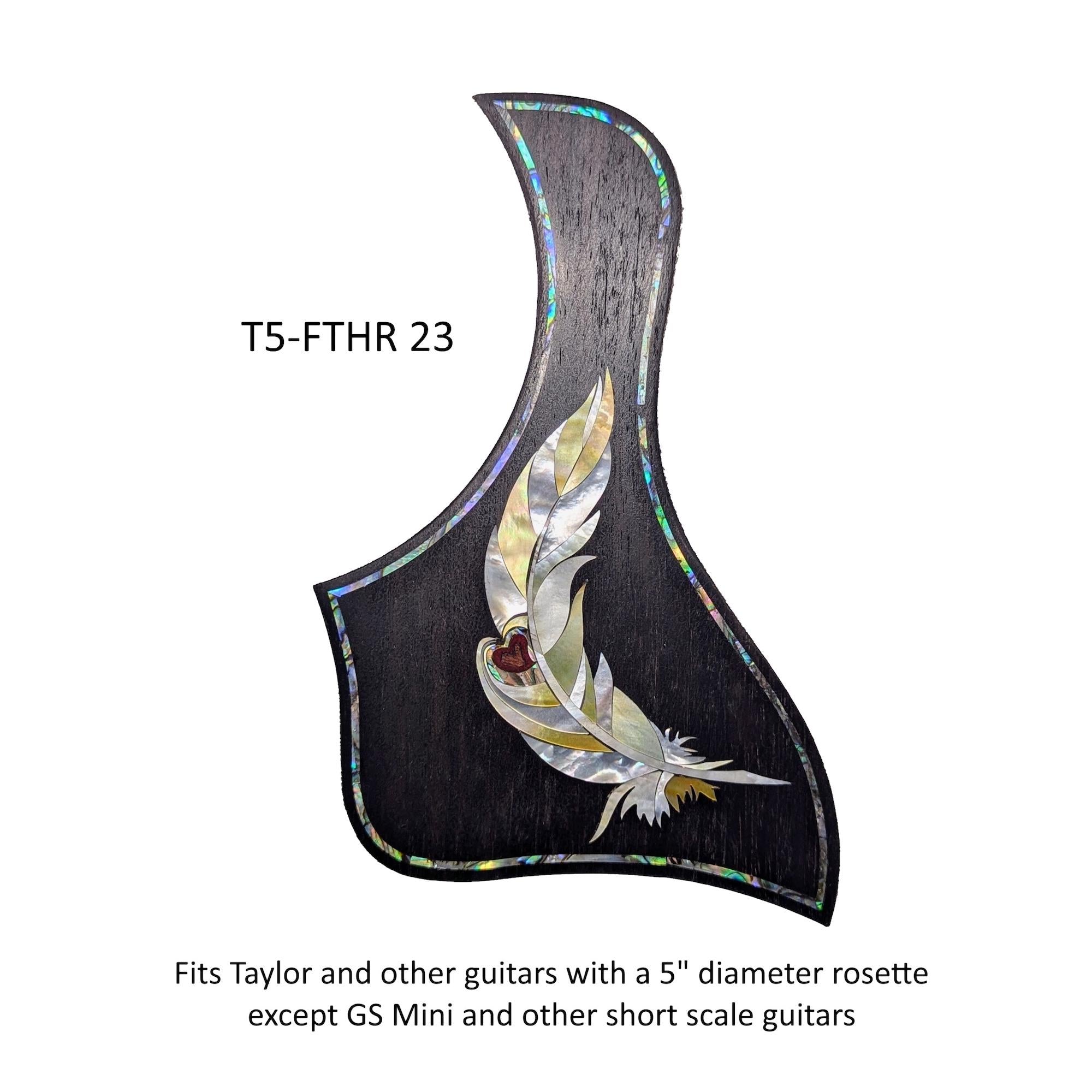 Fits Taylor Guitar Feather Inlay Pickguard | Abalone & Mother of Pearl