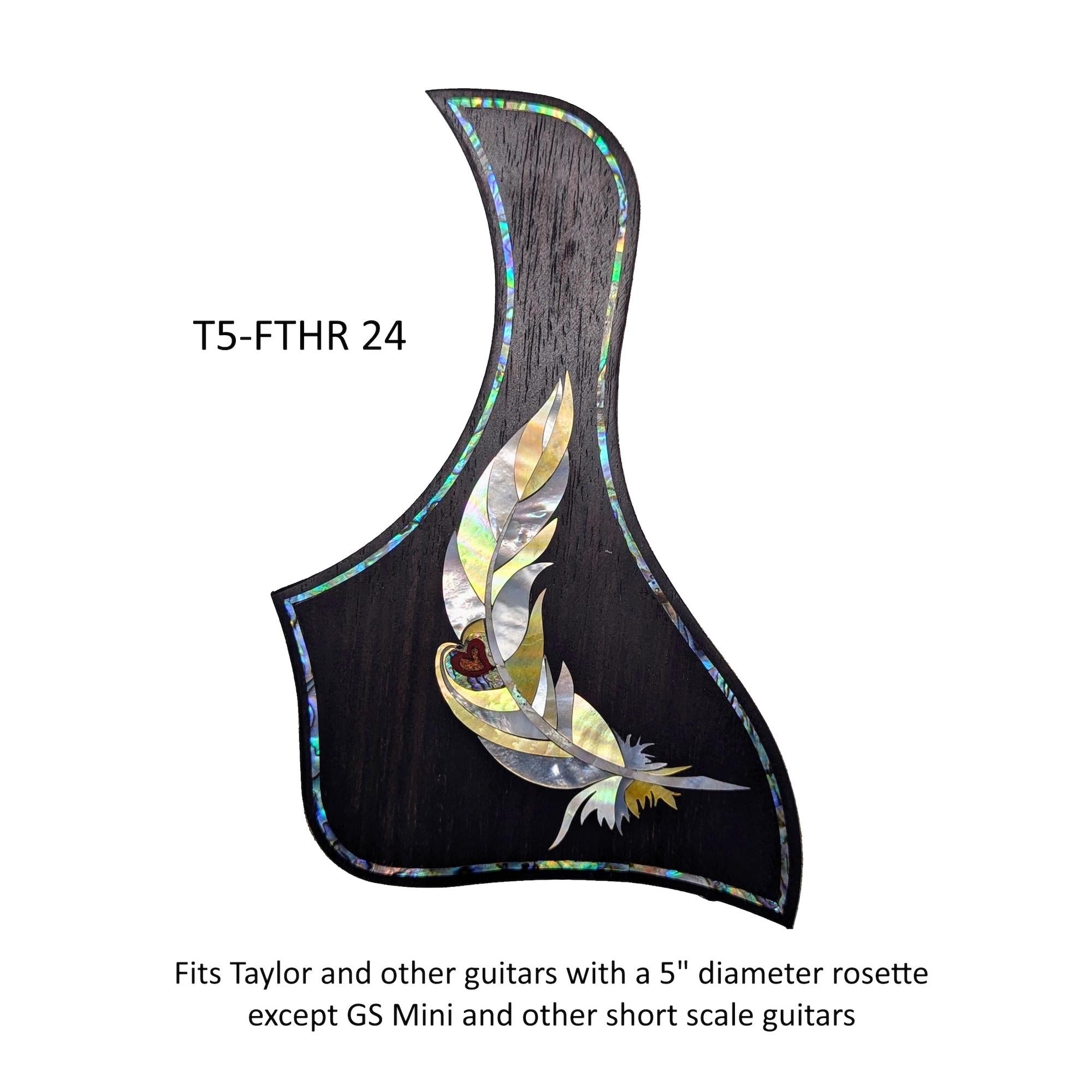 Fits Taylor Guitar Feather Inlay Pickguard | Abalone & Mother of Pearl