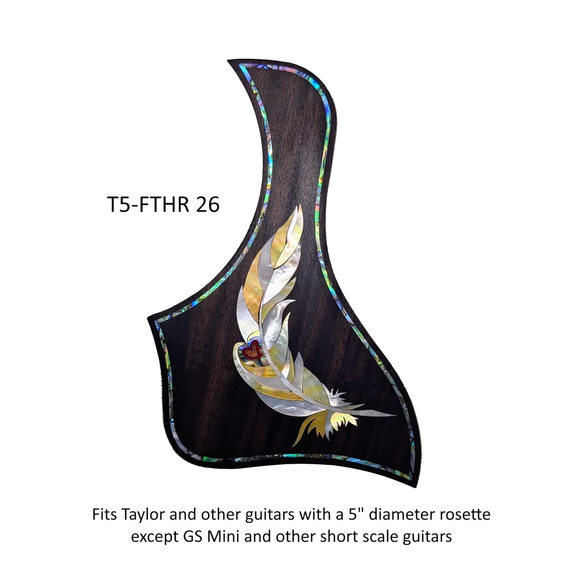 Fits Taylor Guitar Feather Inlay Pickguard | Abalone & Mother of Pearl
