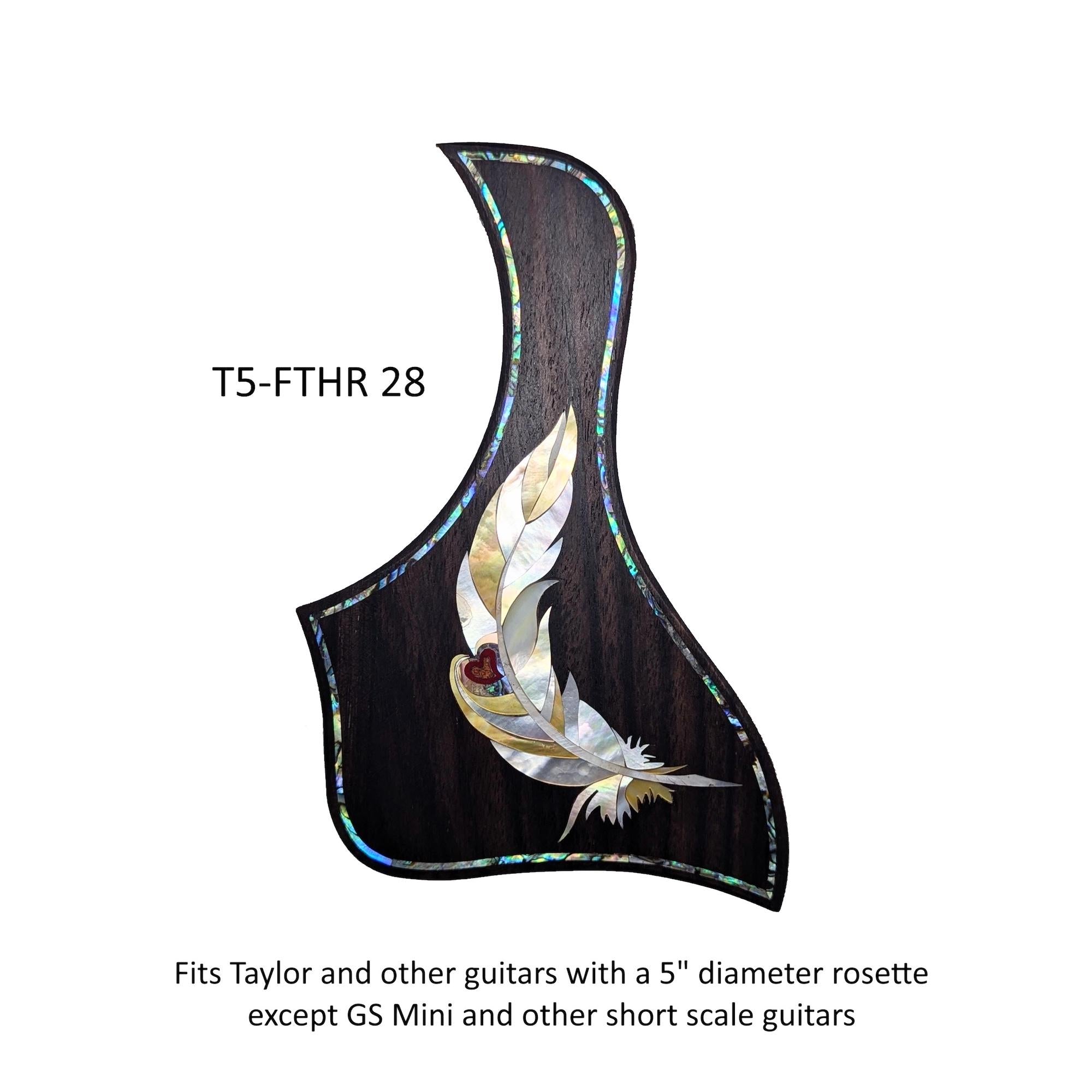 Fits Taylor Guitar Feather Inlay Pickguard | Abalone & Mother of Pearl