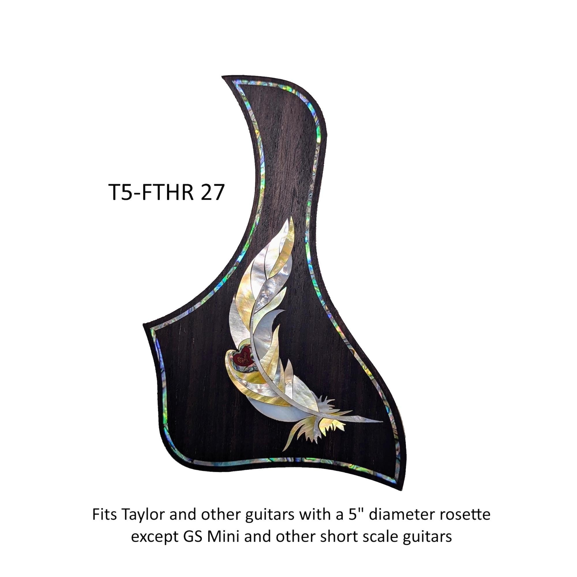 Fits Taylor Guitar Feather Inlay Pickguard | Abalone & Mother of Pearl