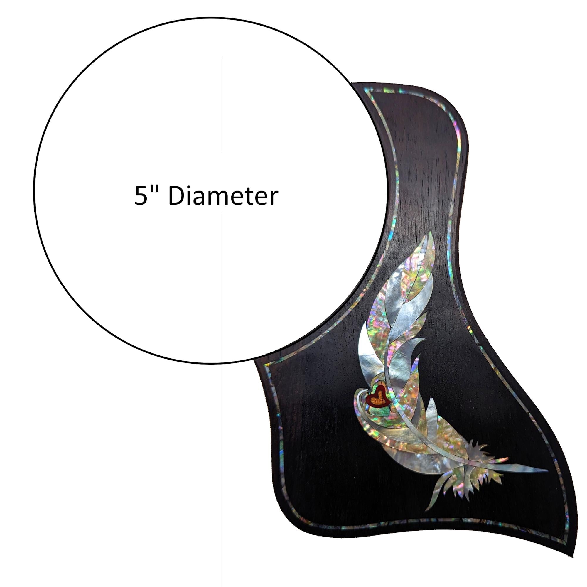 Fits Taylor Guitar Feather Inlay Pickguard | Abalone & Mother of Pearl