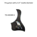 Mockingbird Design Guitar Pickguard Blue-Green Abalone & White Mother-of-Pearl Inlay 5.5"