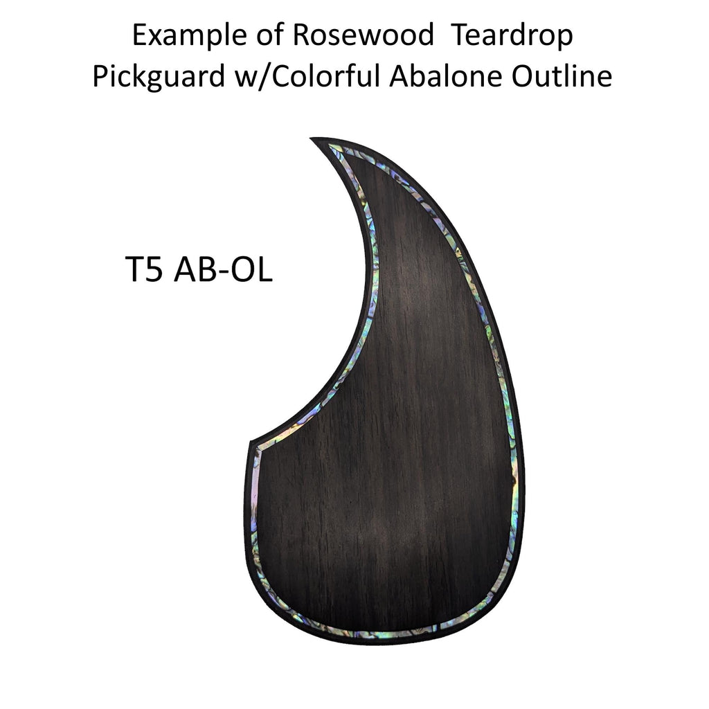 Acoustic Guitar Rosewood Teardrop Pickguard Colorful Abalone Outline Inlay