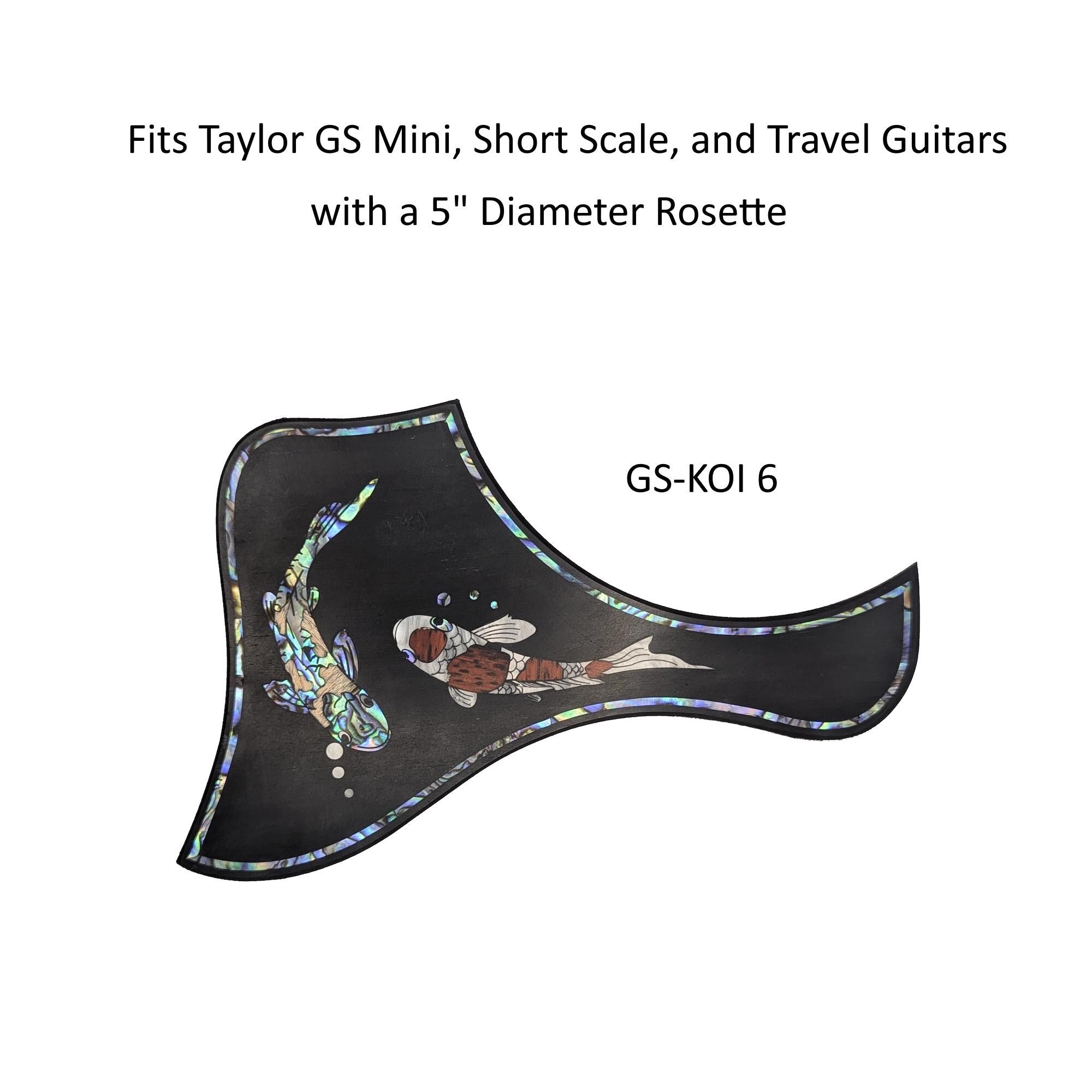 Koi Design Inlay Pickguard Fits Taylor GS Mini Guitar - Abalone & Mother of Pearl