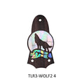 Truss Rod Cover Wolf & Howling Moon Colorful Abalone and White Mother of Pearl Inlay