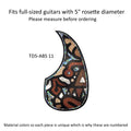 Rosewood Teardrop Guitar Pickguard with Abstract Design Inlay