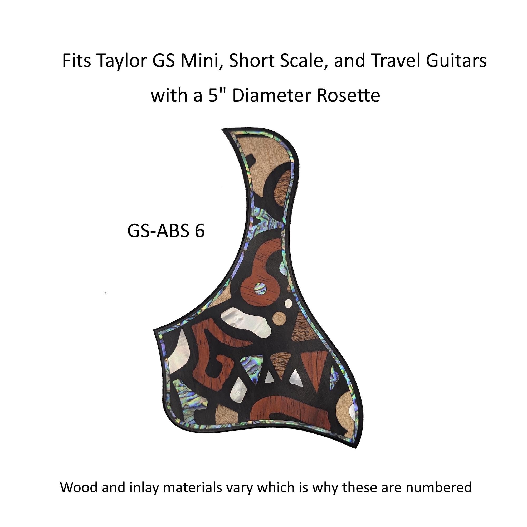 Travel Guitar-Taylor GS Mini Pickguard | Abstract Mother of Pearl Abalone Inlay Top Protection
