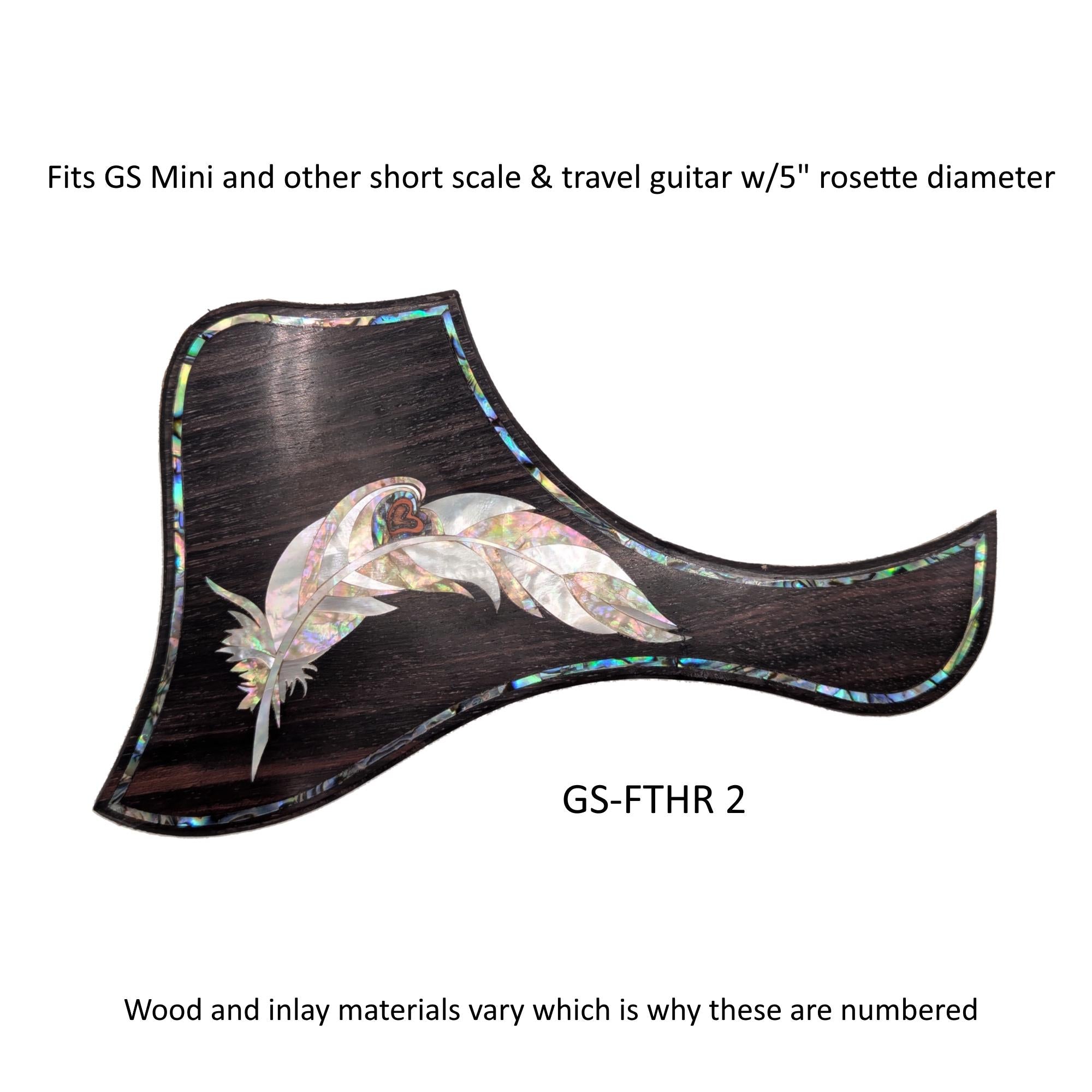 Taylor GS Mini Guitar Pickguard Feather Design Mother of Pearl Inlay Colorful Abalone