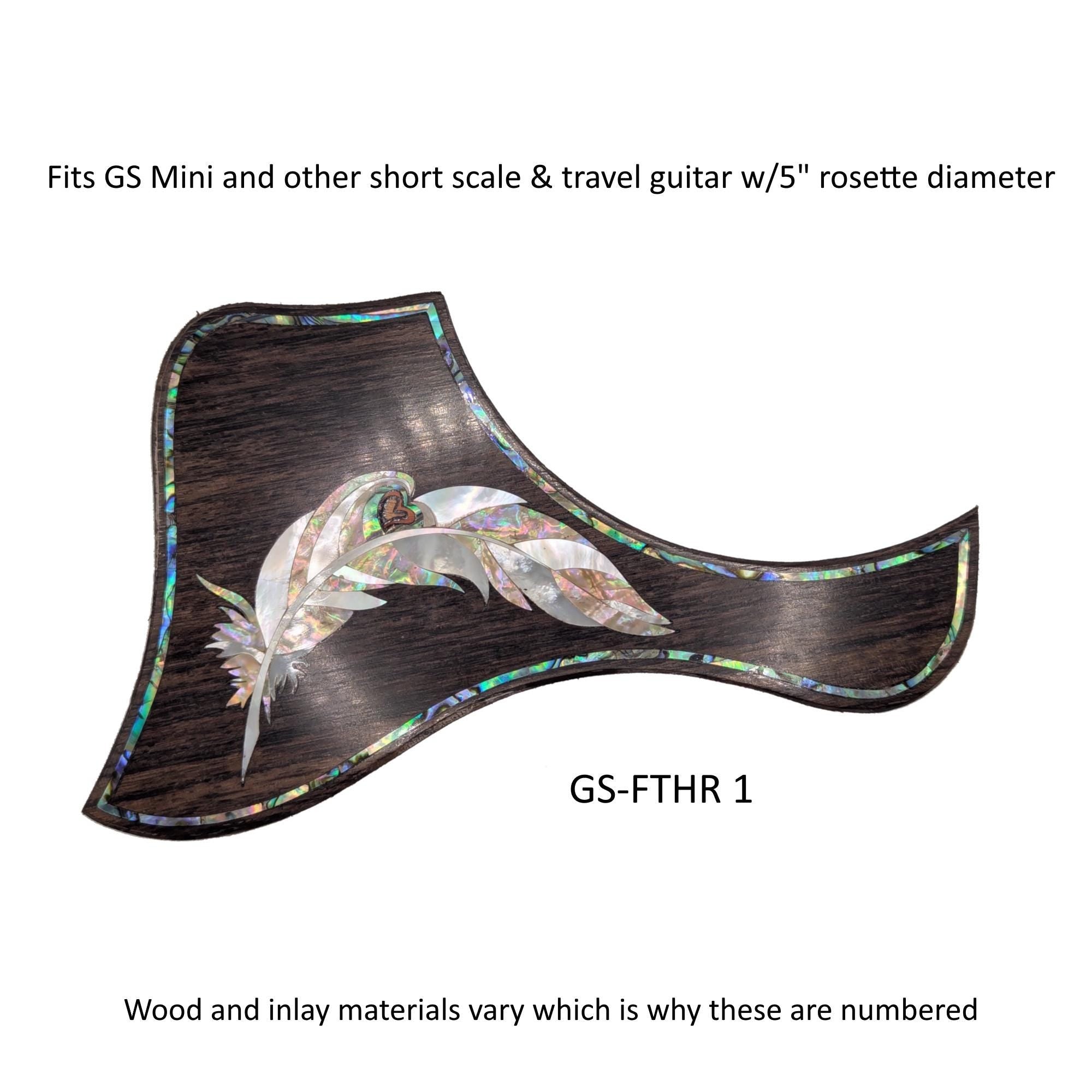 Taylor GS Mini Guitar Pickguard Feather Design Mother of Pearl Inlay Colorful Abalone