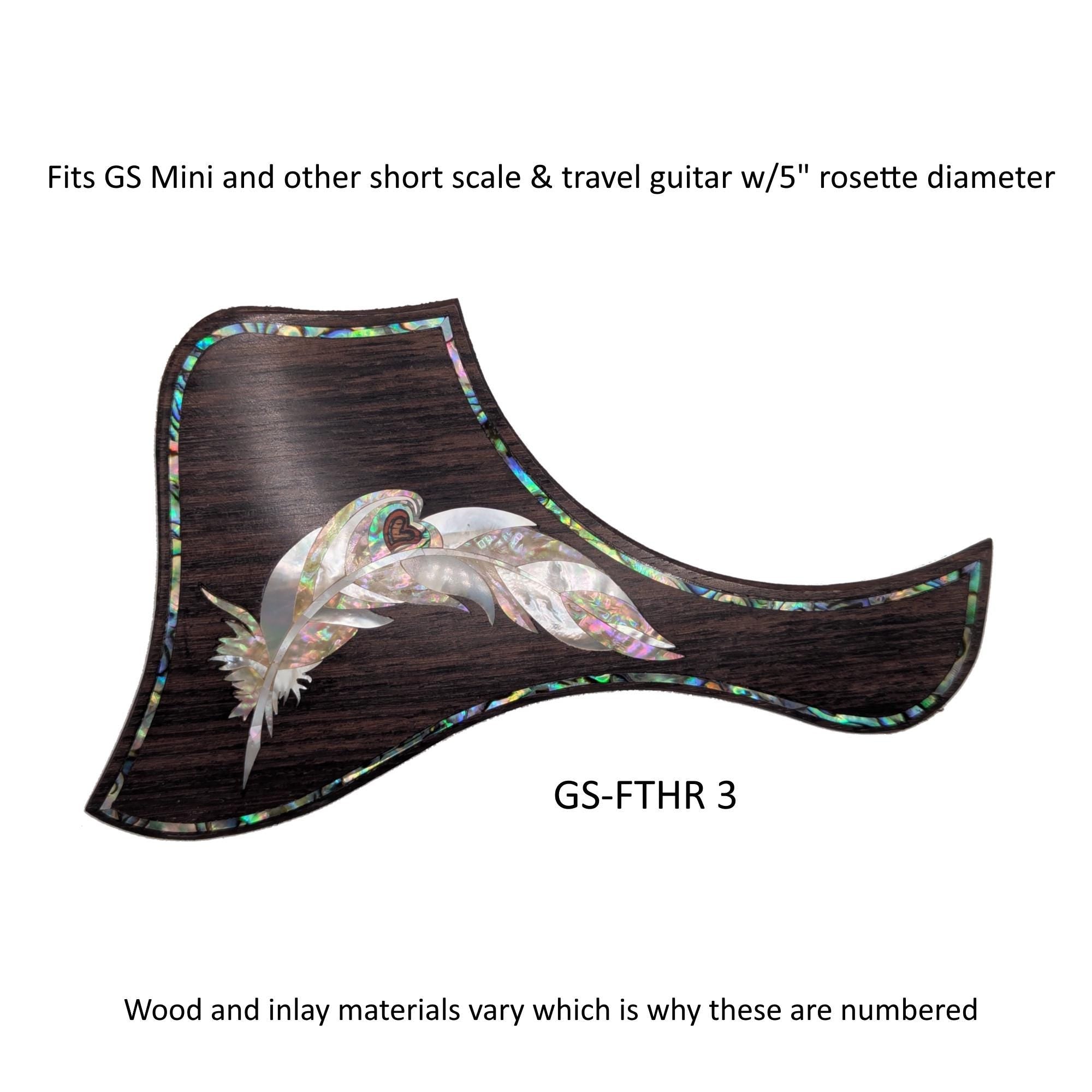 Taylor GS Mini Guitar Pickguard Feather Design Mother of Pearl Inlay Colorful Abalone