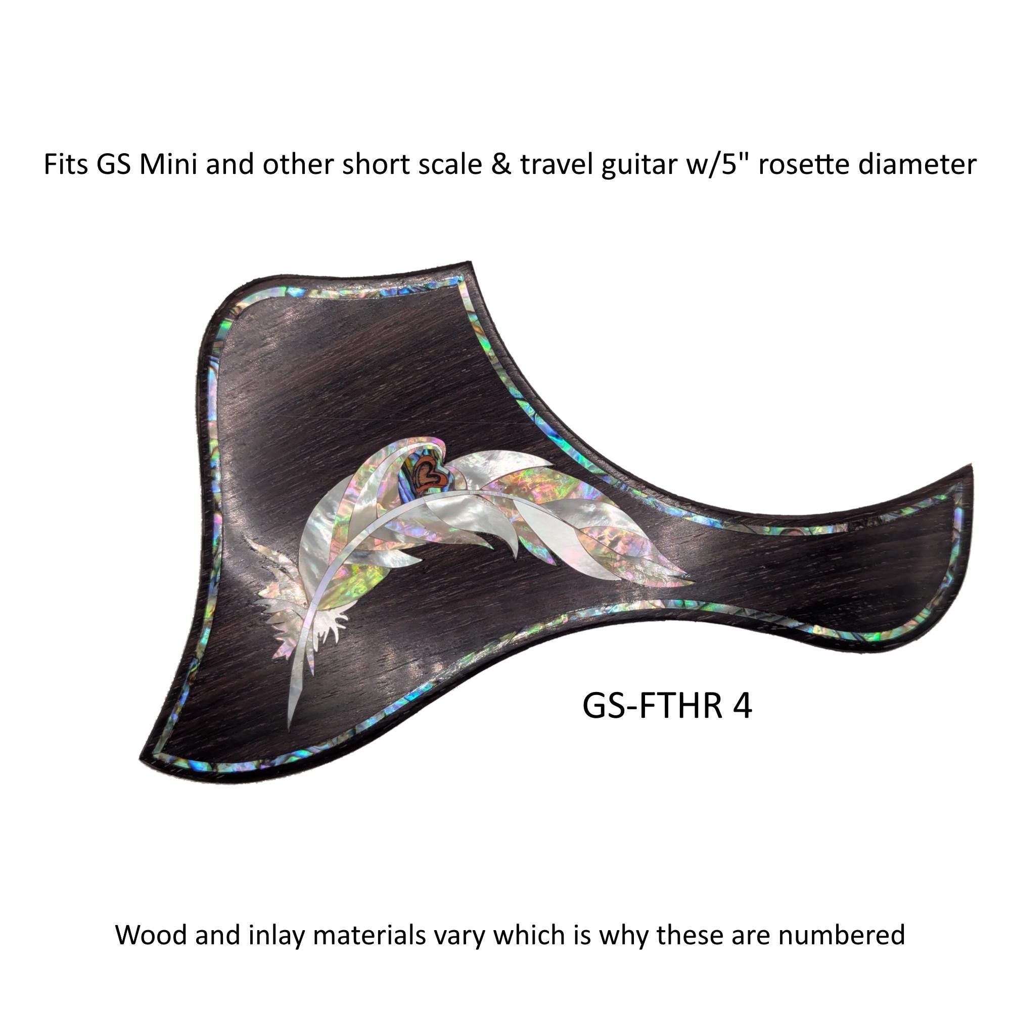 Taylor GS Mini Guitar Pickguard Feather Design Mother of Pearl Inlay Colorful Abalone