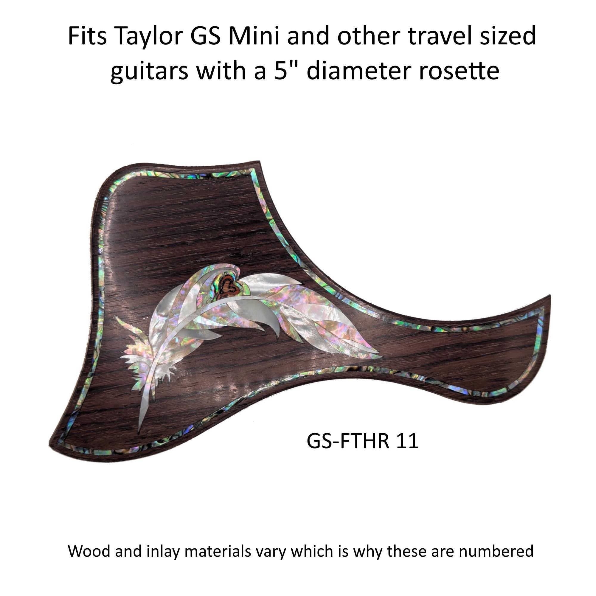 Taylor GS Mini Guitar Pickguard Feather Design Mother of Pearl Inlay Colorful Abalone