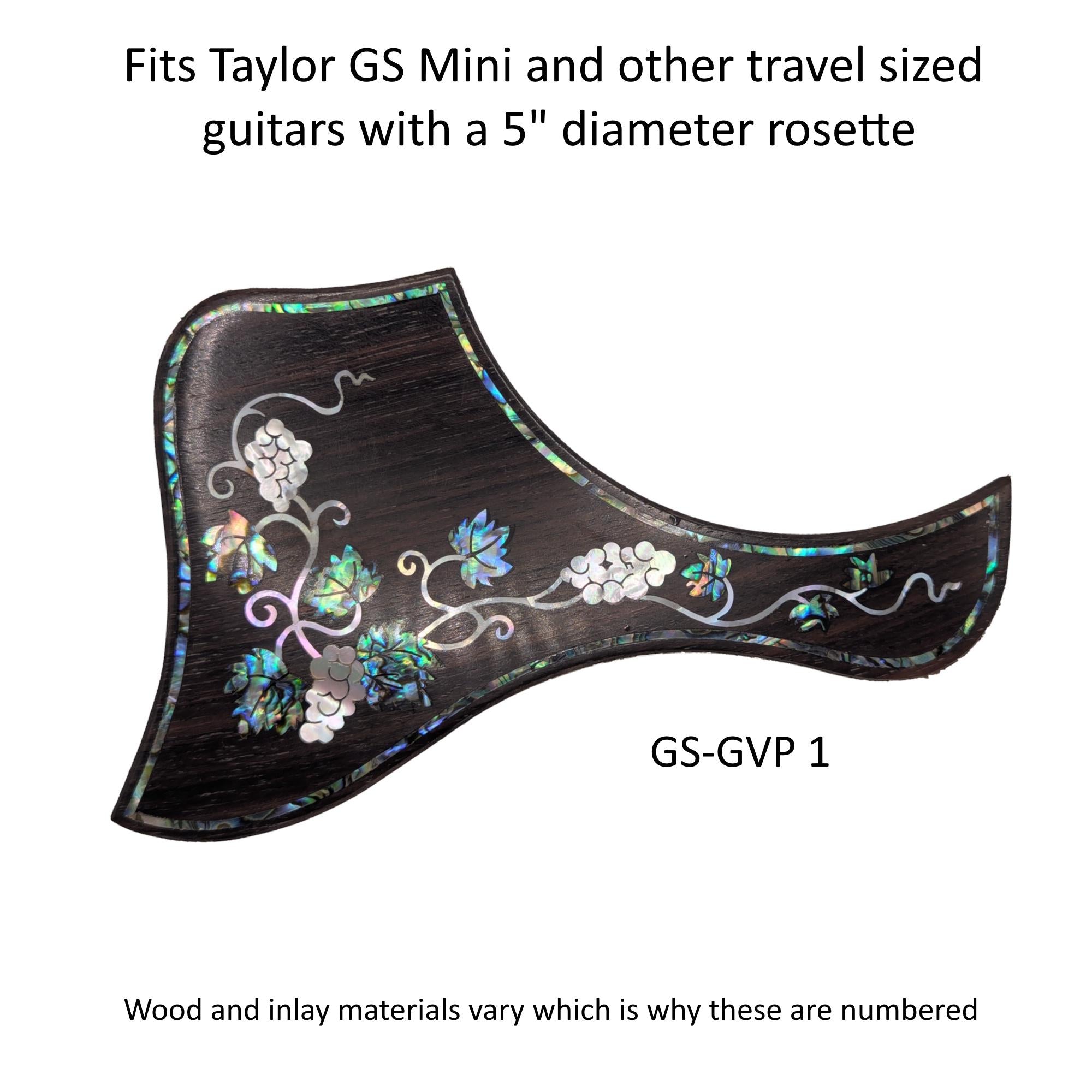 Taylor GS Mini & Travel Short Scale Guitar Pickguard Coloful Detailed Grapevine Inlay