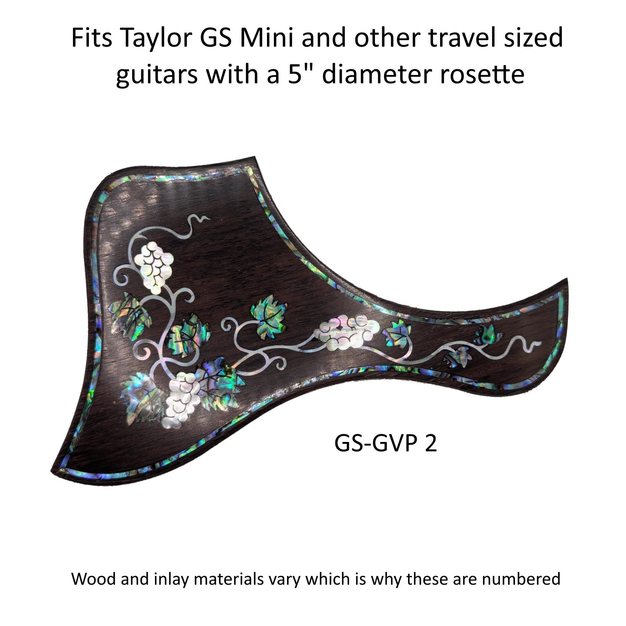 Taylor GS Mini & Travel Short Scale Guitar Pickguard Coloful Detailed Grapevine Inlay