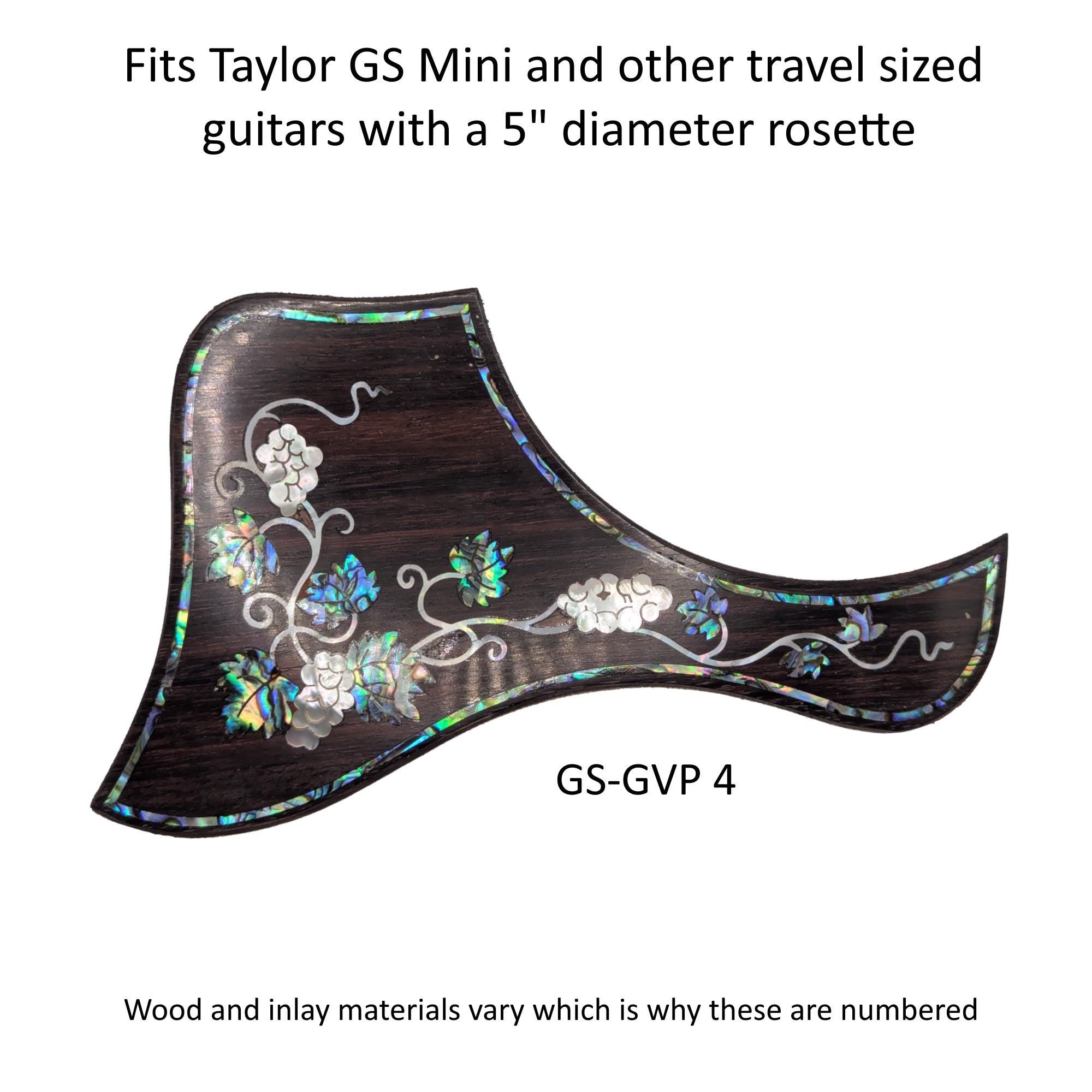 Taylor GS Mini & Travel Short Scale Guitar Pickguard Coloful Detailed Grapevine Inlay