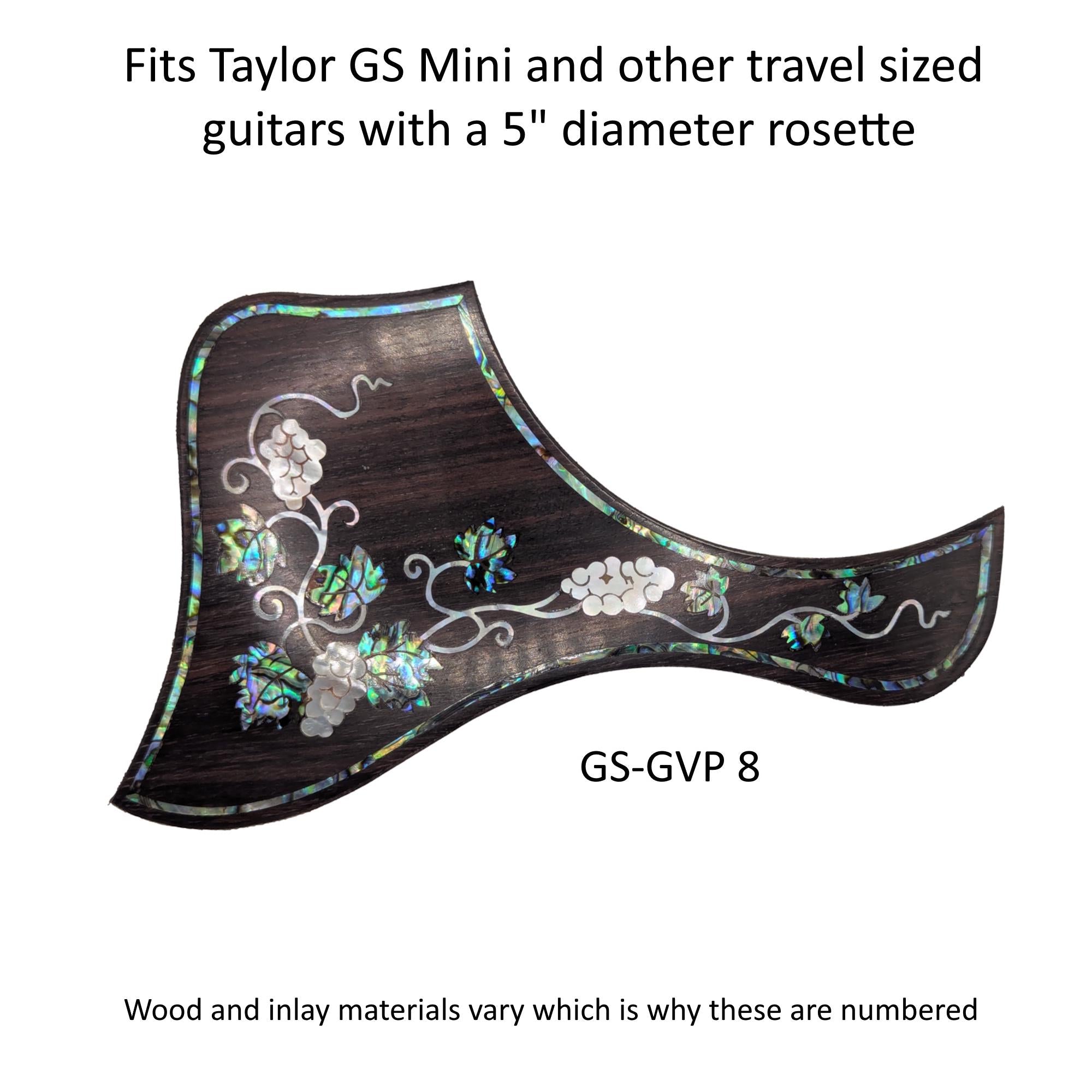 Taylor GS Mini & Travel Short Scale Guitar Pickguard Coloful Detailed Grapevine Inlay