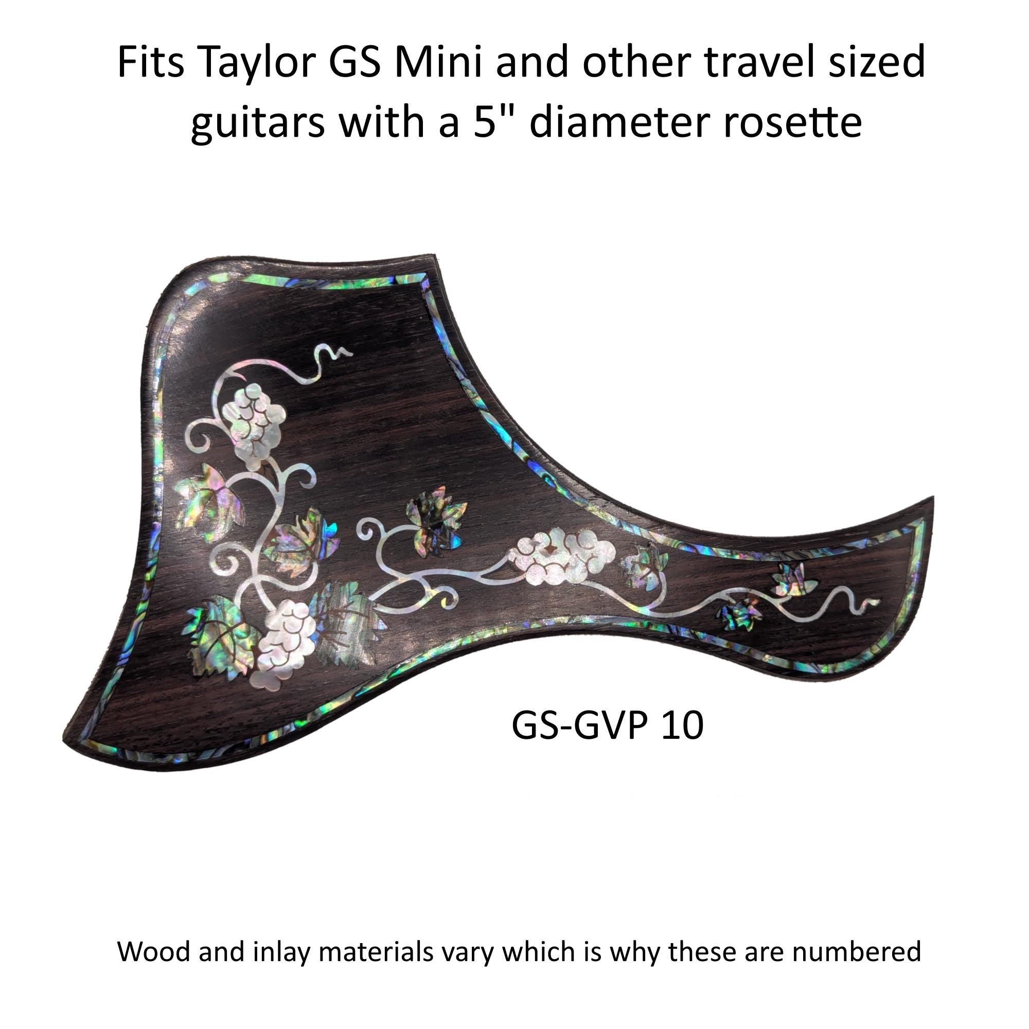 Taylor GS Mini & Travel Short Scale Guitar Pickguard Coloful Detailed Grapevine Inlay