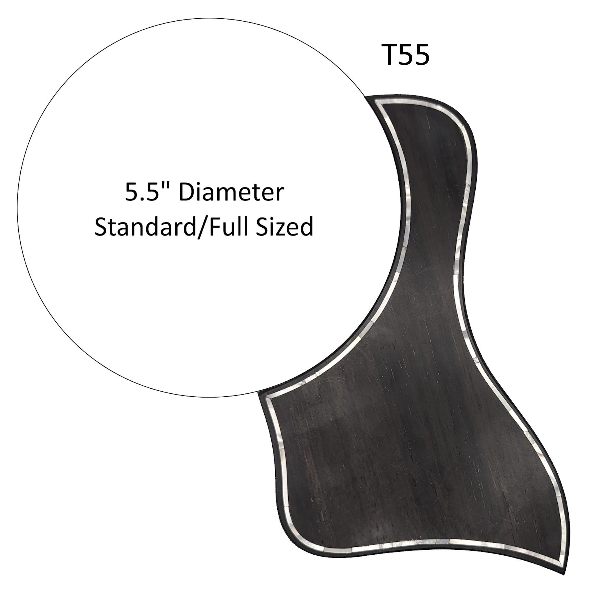 Rosewood Taylor Style Guitar Pickguard: White Mother of Pearl Inlay, Free Mount Option