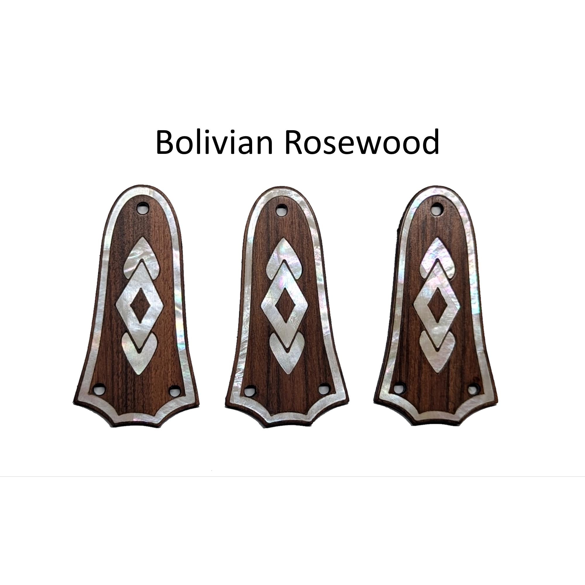 Made to Fit Taylor Guitar Truss Rod Cover - Rosewood & White Mother of Pearl Inlay